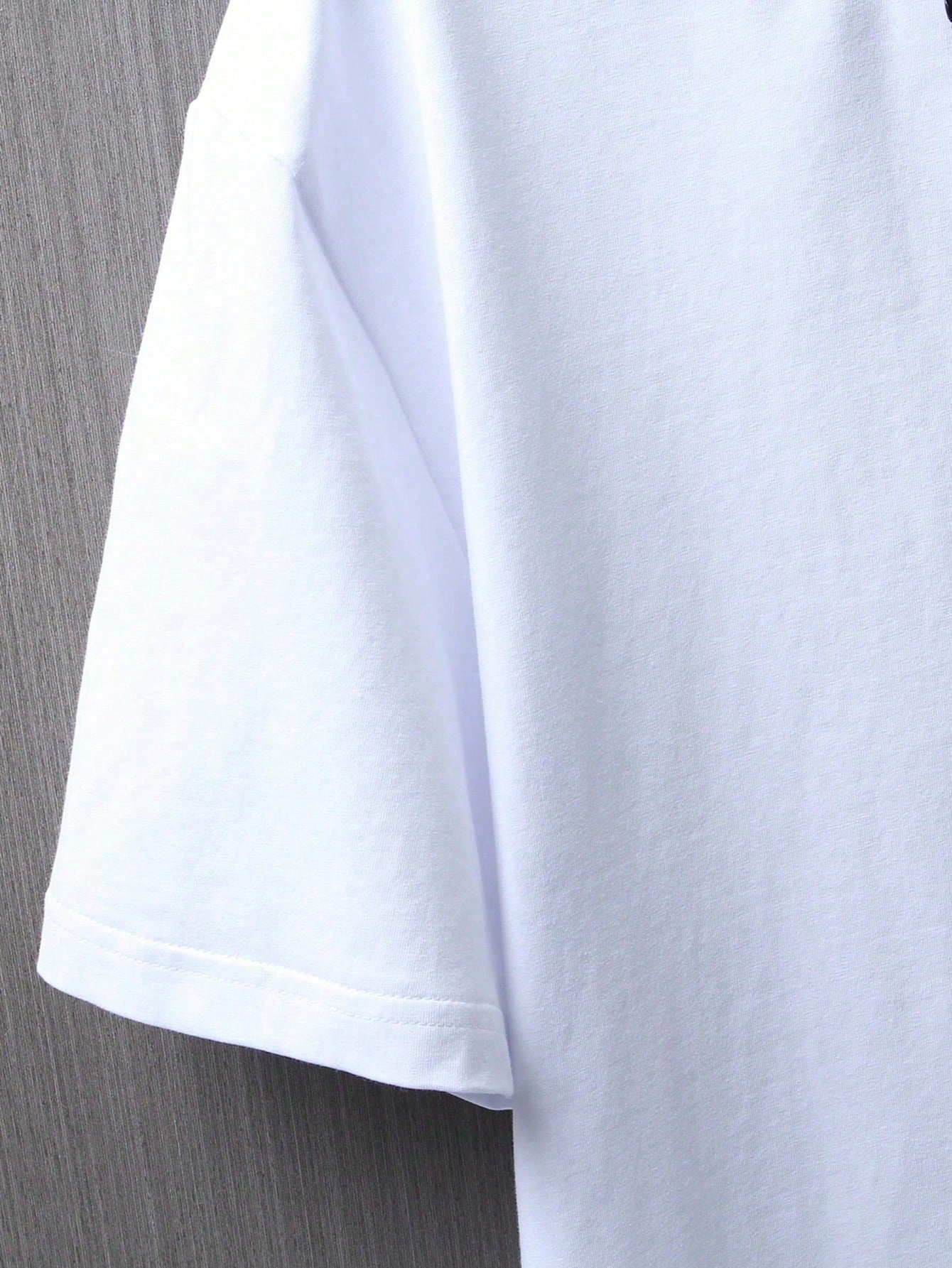 Camiseta Masculina Oversized Estampa De Dragão Urbana Camiseta Masculina Oversized Estampa De Dragão Urbana