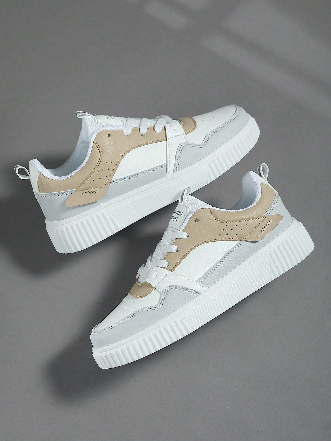 Tênis Masculino Street Casual Personalizado Cadarço Solado Seguro Bege / 36 Tênis Masculino Street Casual Personalizado