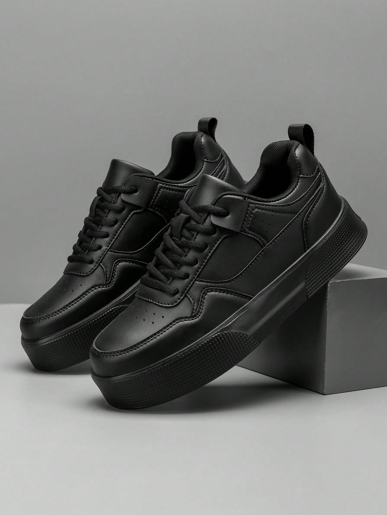 Tênis Masculino Casual Street Solado Alto Antiderrapante Preto / 36 Tênis Masculino Casual Street Solado Alto