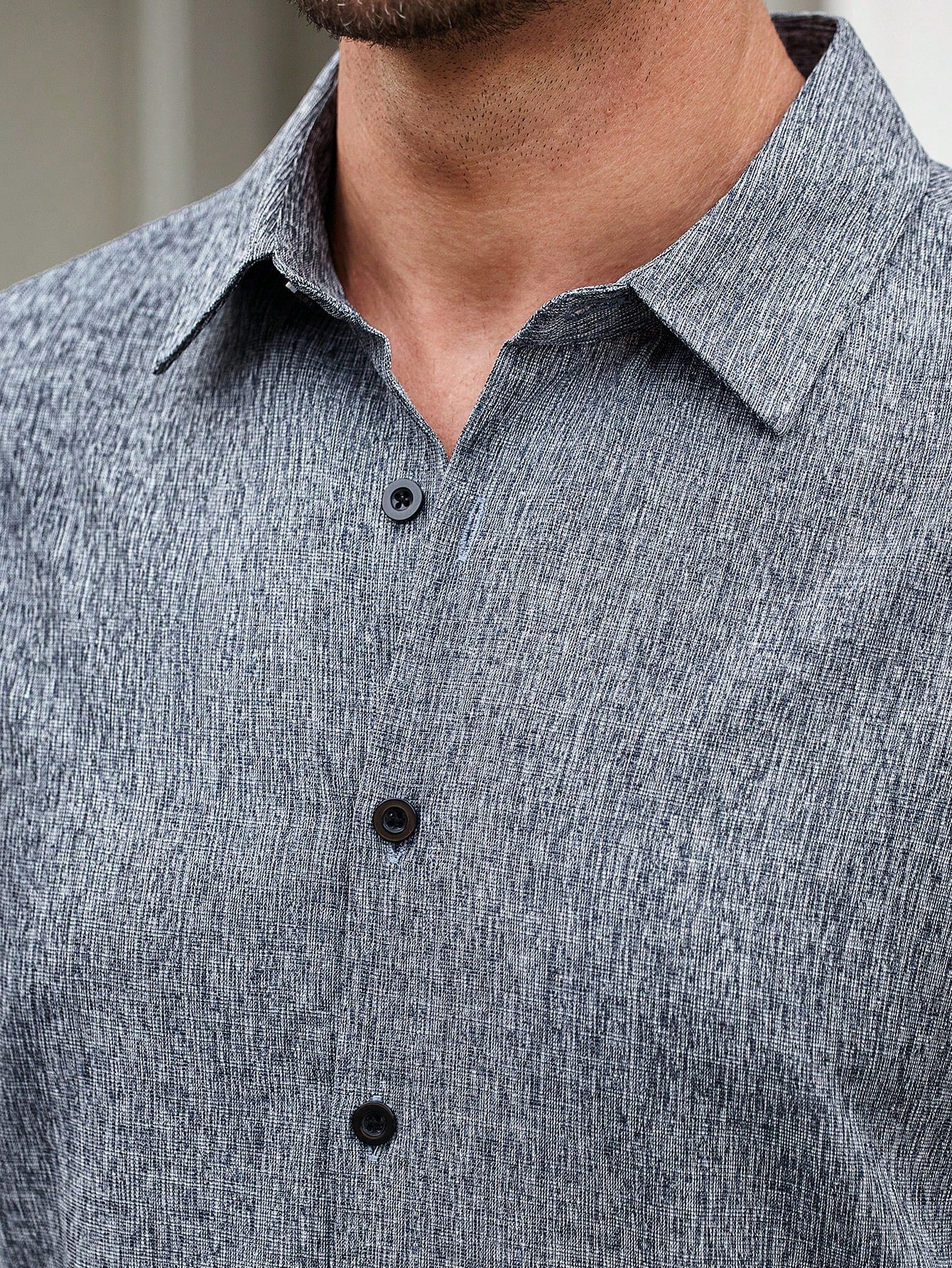 Camisa Masculina De Botão Estampa Texturizada Corte Slim Camisa Masculina De Botão Estampa Texturizada Corte Slim