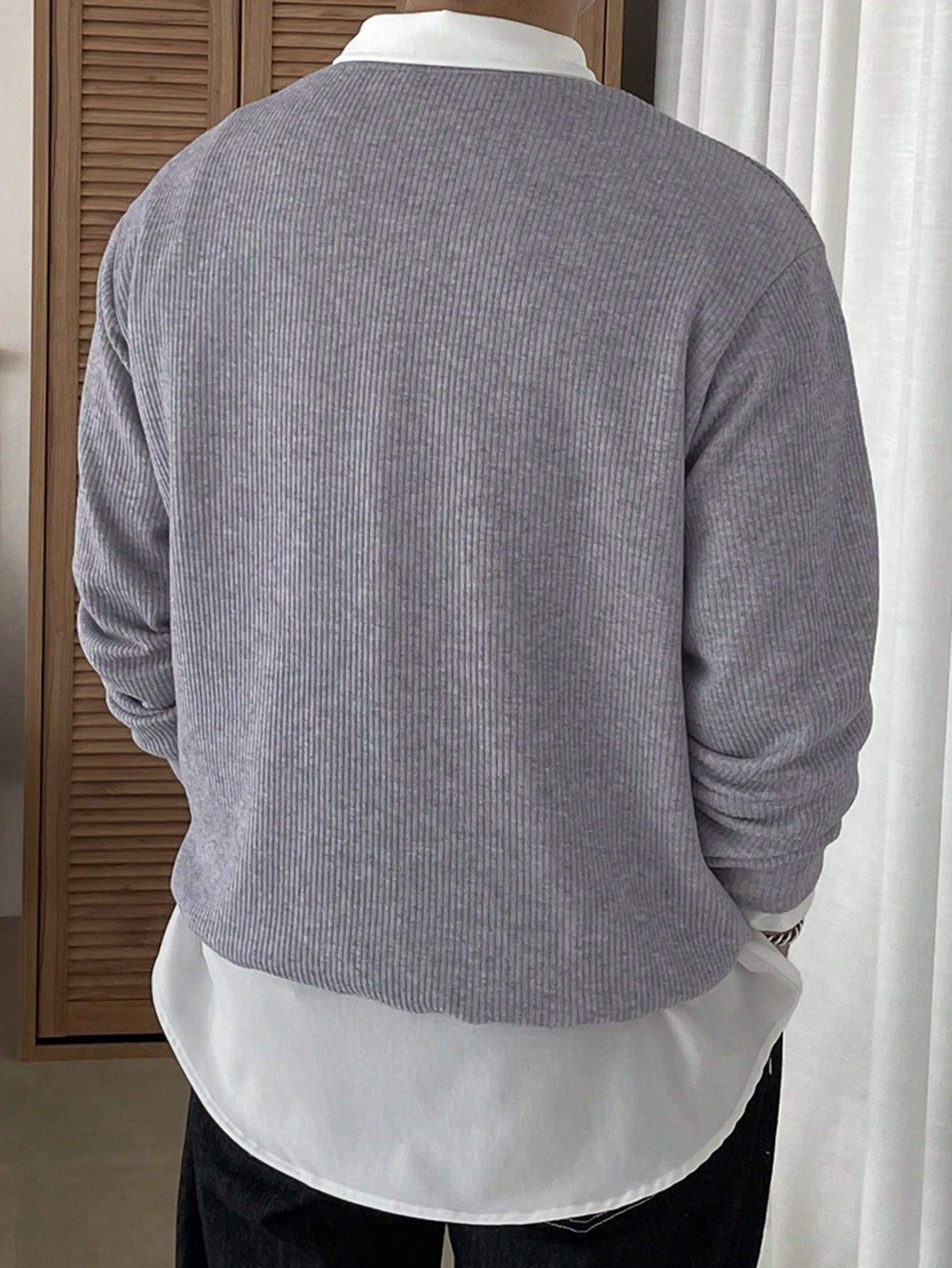 Suéter Masculino Gola Canelada Textura Casual Suéter Masculino Gola Canelada Textura Casual