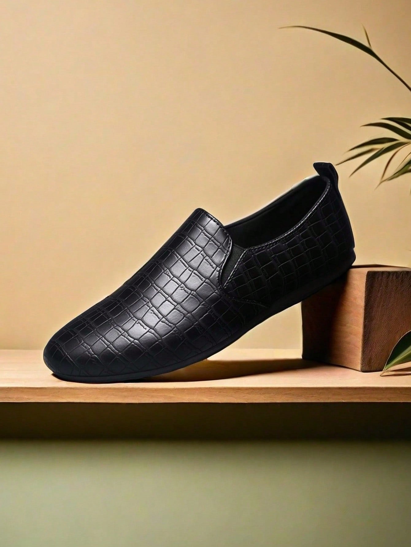 Sapato Masculino Slip-On Texturizado Estilo Elegante Sapato Masculino Slip-On Texturizado Estilo Elegante