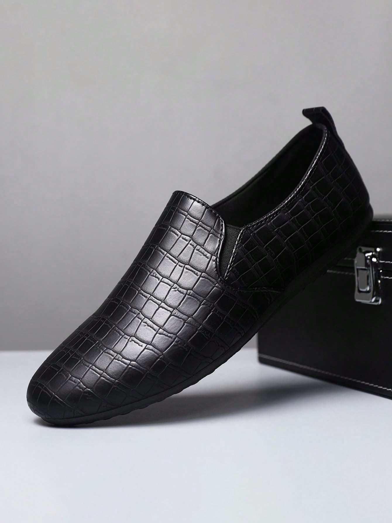 Sapato Masculino Slip-On Texturizado Estilo Elegante Sapato Masculino Slip-On Texturizado Estilo Elegante