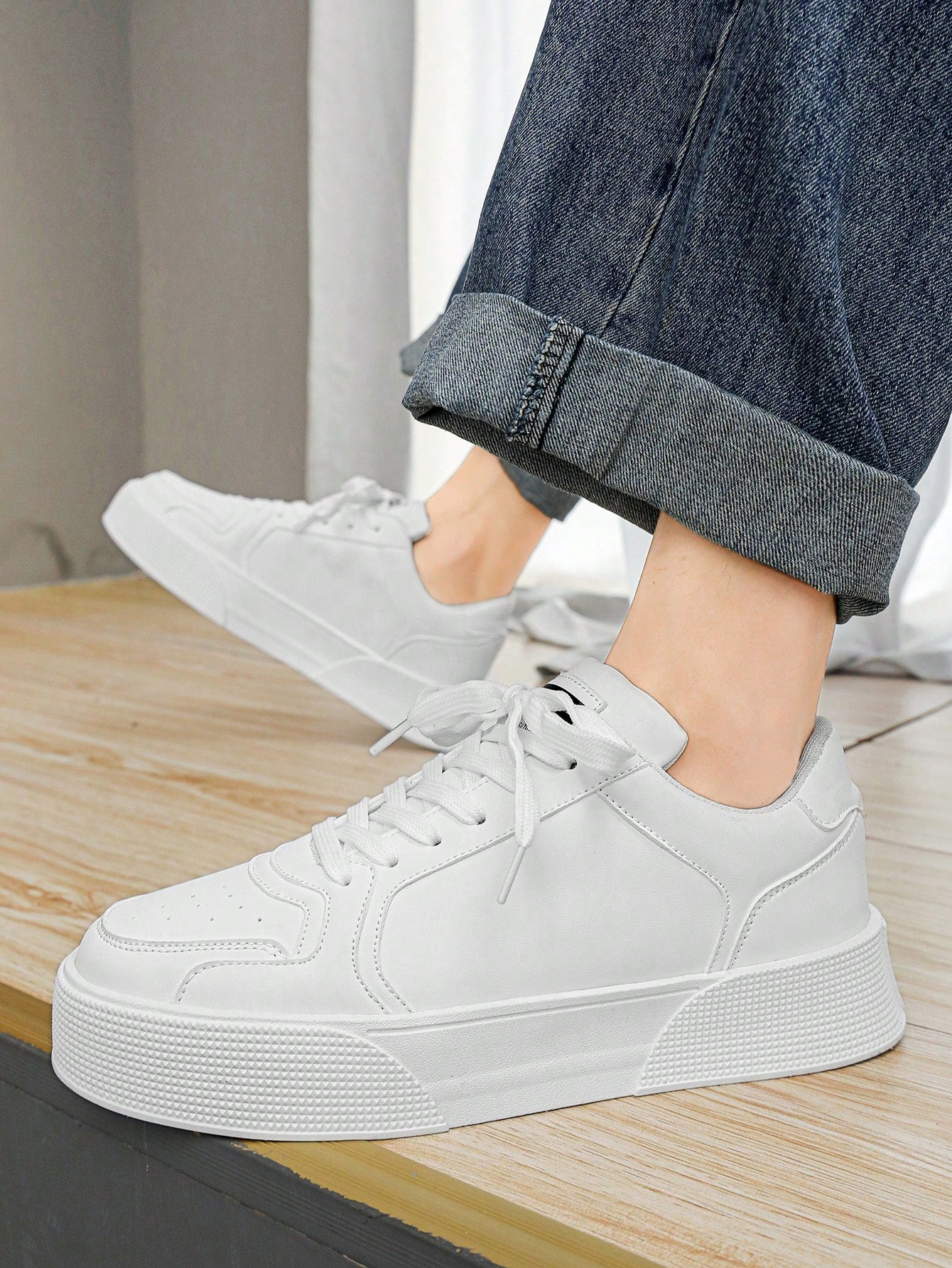 Tênis Masculino Casual Street Cadarço Solado Reto Confortável Tênis Masculino Casual Street Cadarço Solado Reto