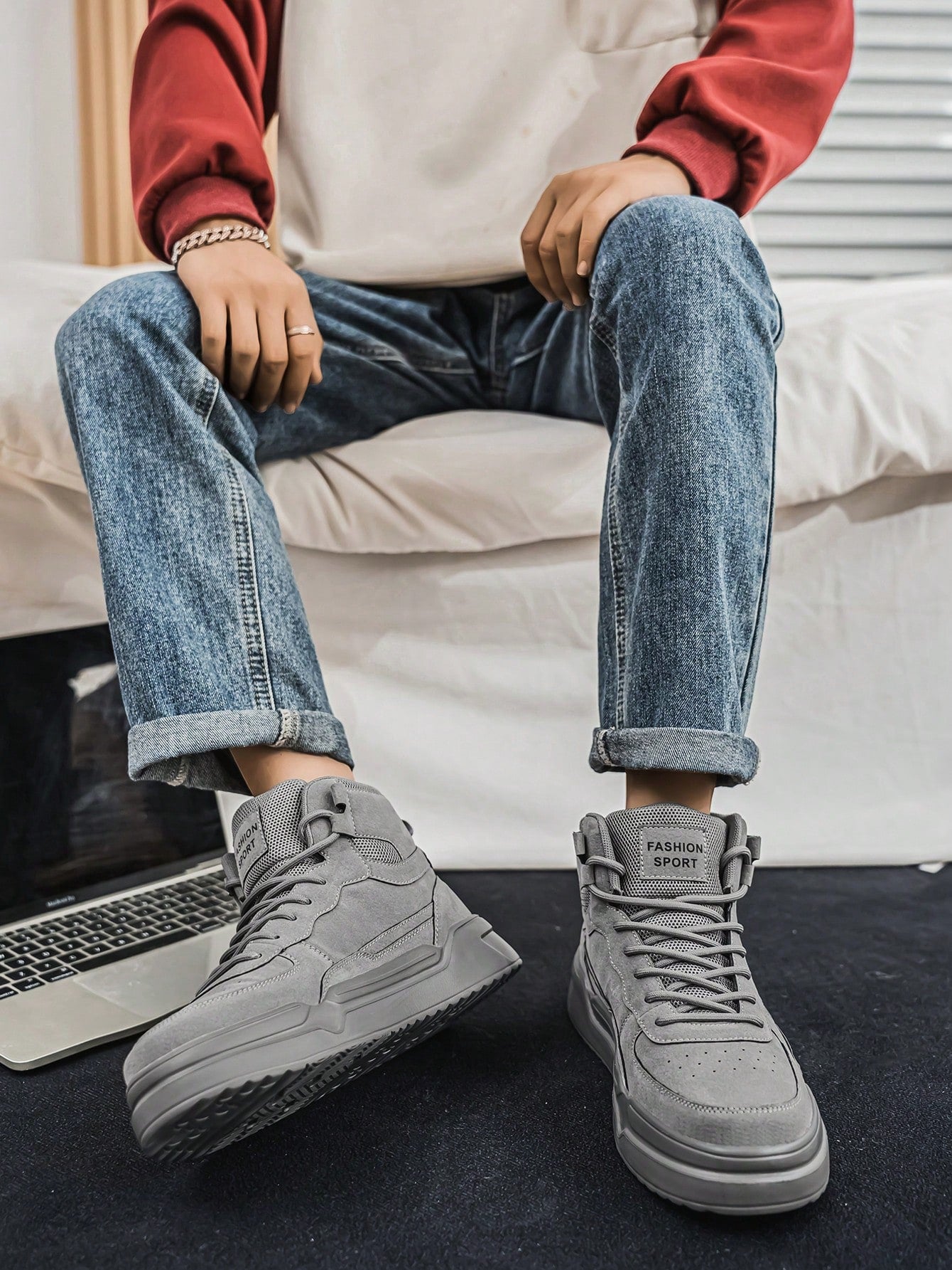 Tênis Masculino Cano Alto Street Estilo Skate Urbano Tênis Masculino Cano Alto Street Estilo Skate Urbano