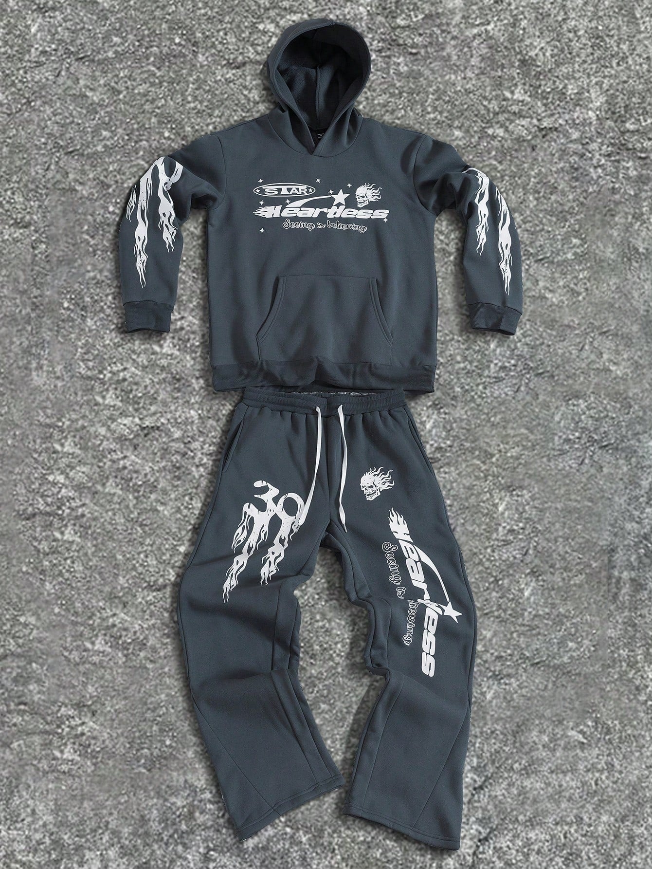 Conjunto Masculino Moletom Estampa Lettering E Calça Jogger Estampada Conjunto Masculino Moletom Estampa Lettering E