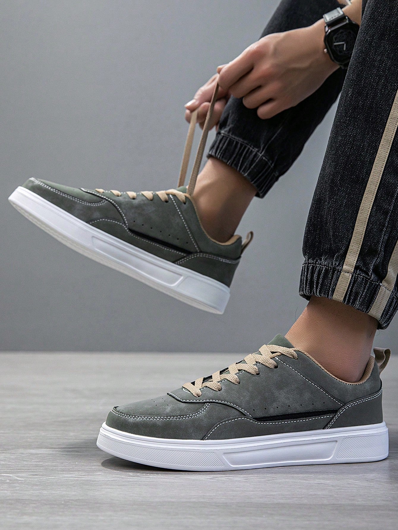 Tênis Masculino Street Skate Cadarço Solado Antiderrapante Durável Tênis Masculino Street Skate Cadarço Solado