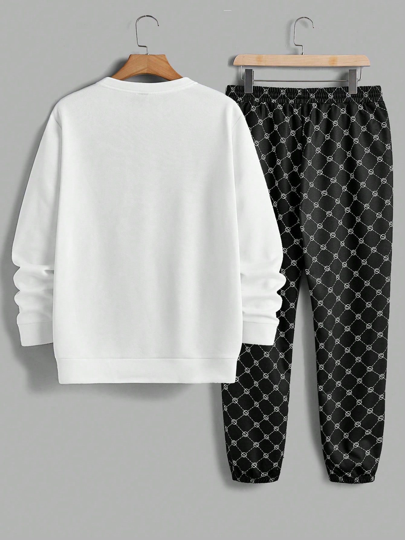 Conjunto Masculino Moletom Com Bolso E Estampa Geométrica Conjunto Masculino Moletom Com Bolso E Estampa Geométrica