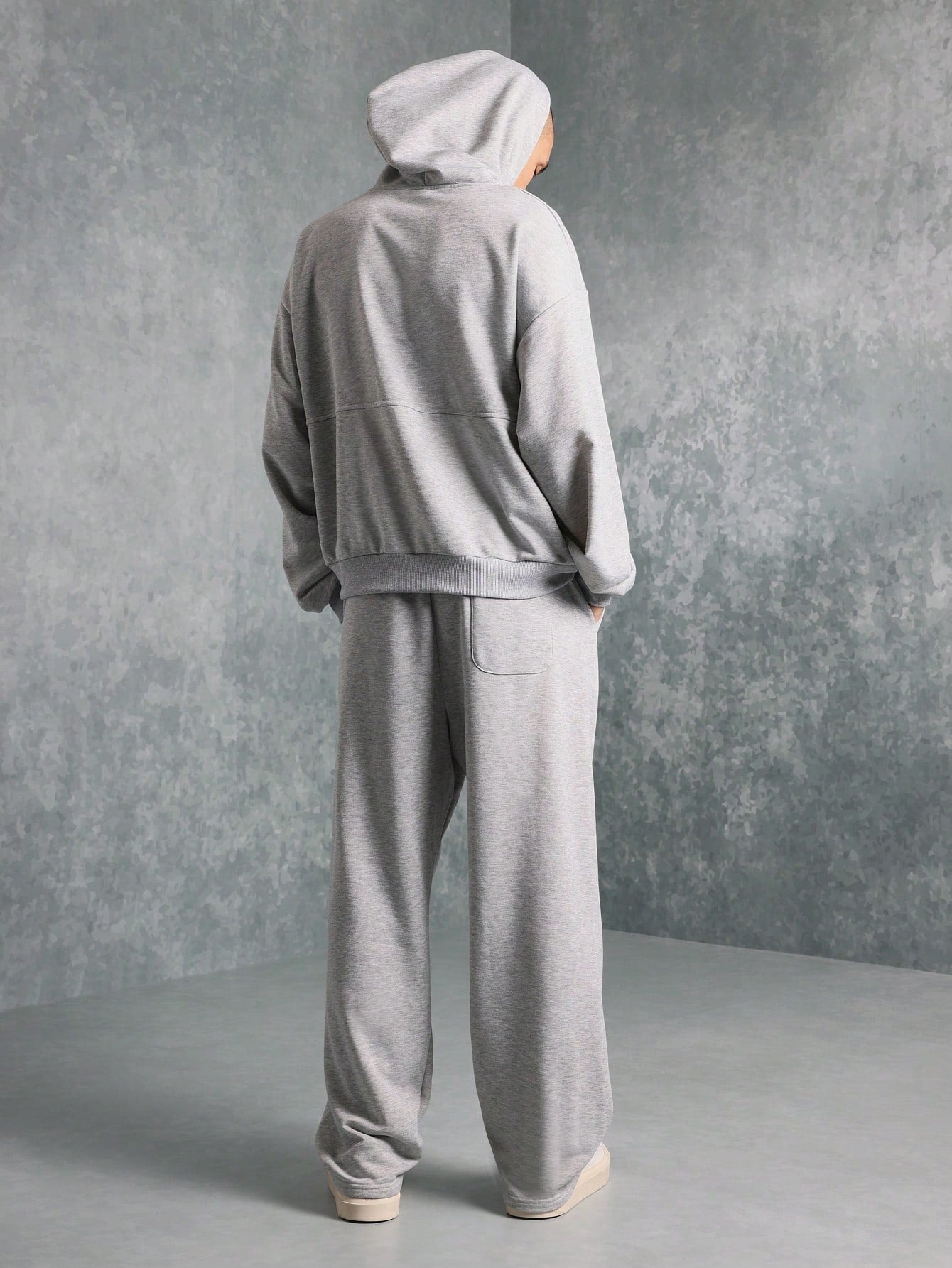 Conjunto Masculino Moletom Ajustado Com Capuz E Calça Corte Reto Conjunto Masculino Moletom Ajustado Com Capuz E Calça