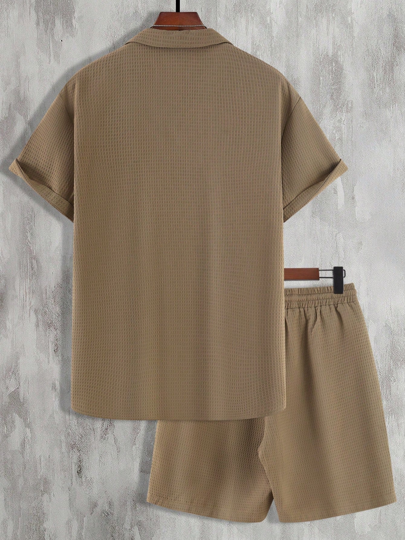 Conjunto Masculino Camisa Abotoamento Simples E Shorts Casuais Conjunto Masculino Camisa Abotoamento Simples E Shorts