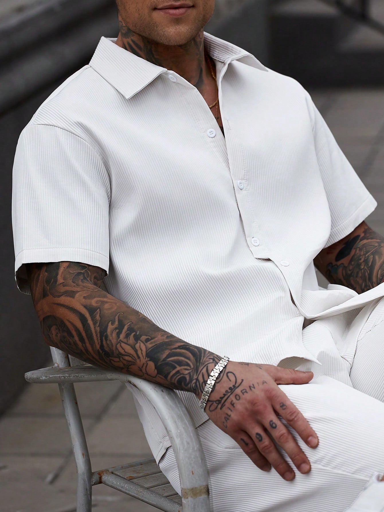 Conjunto Masculino Camisa Lisa Manga Curta E Calça Casual Conjunto Masculino Camisa Lisa Manga Curta E Calça Casual