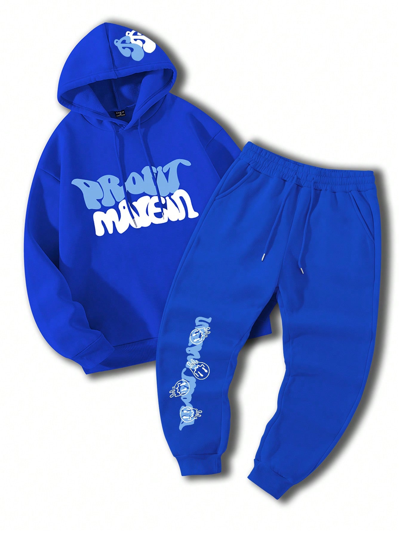Conjunto Masculino Moletom Estampa Lettering E Calça Jogger Cós Ajustável Conjunto Masculino Moletom Estampa Lettering