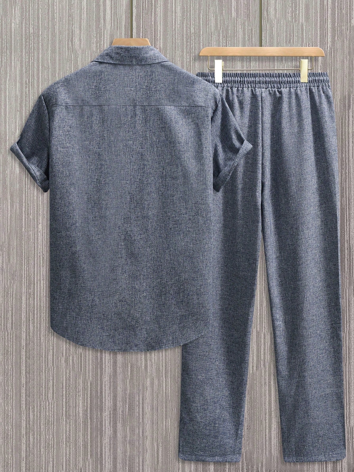 Conjunto Masculino Camisa Manga Curta E Calça Leve Casual Conjunto Masculino Camisa Manga Curta E Calça Leve Casual