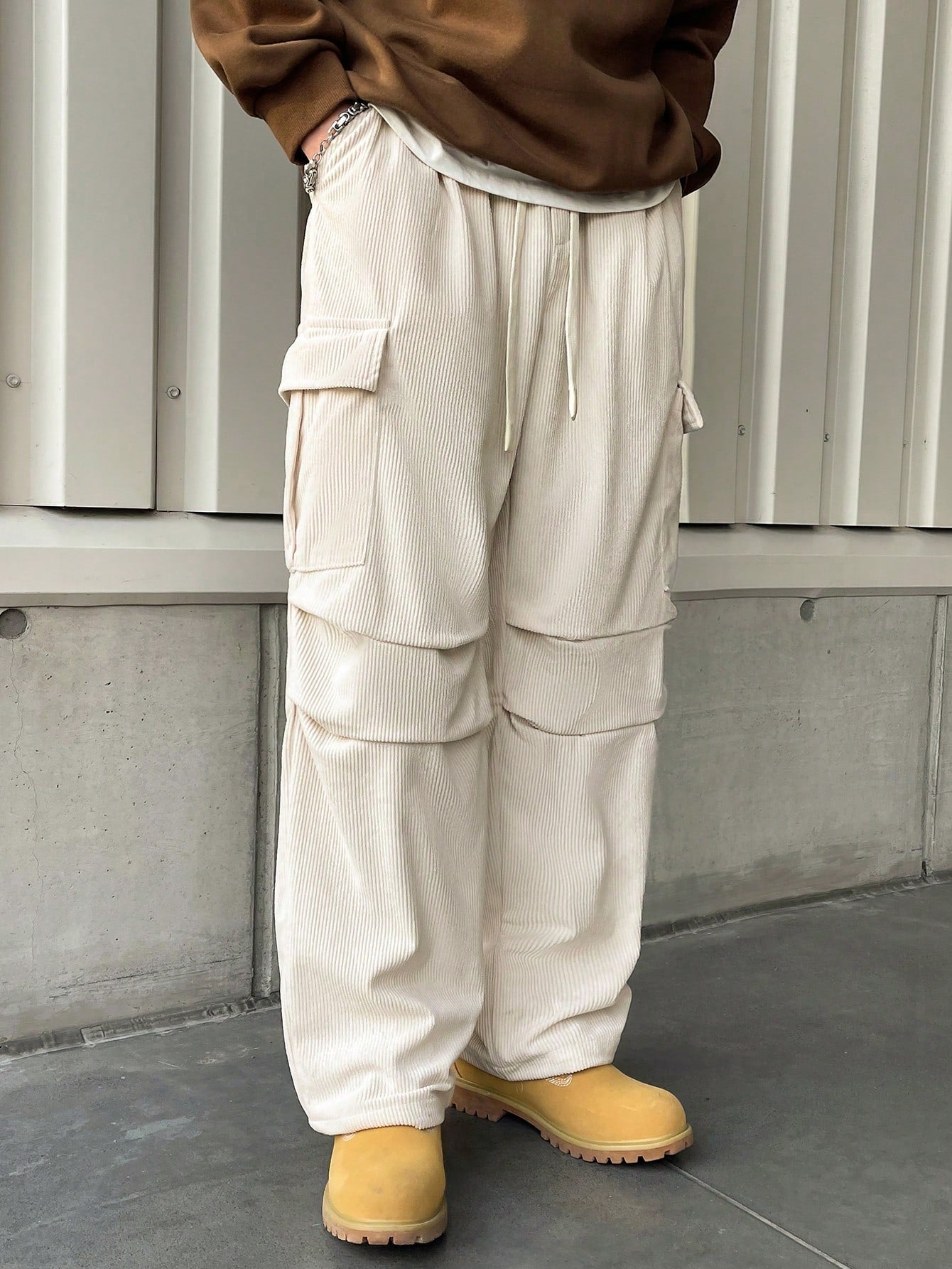 Calça Masculina Cargo De Sarja Com Estilo Urbano Moderno Calça Masculina Cargo De Sarja Com Estilo Urbano Moderno