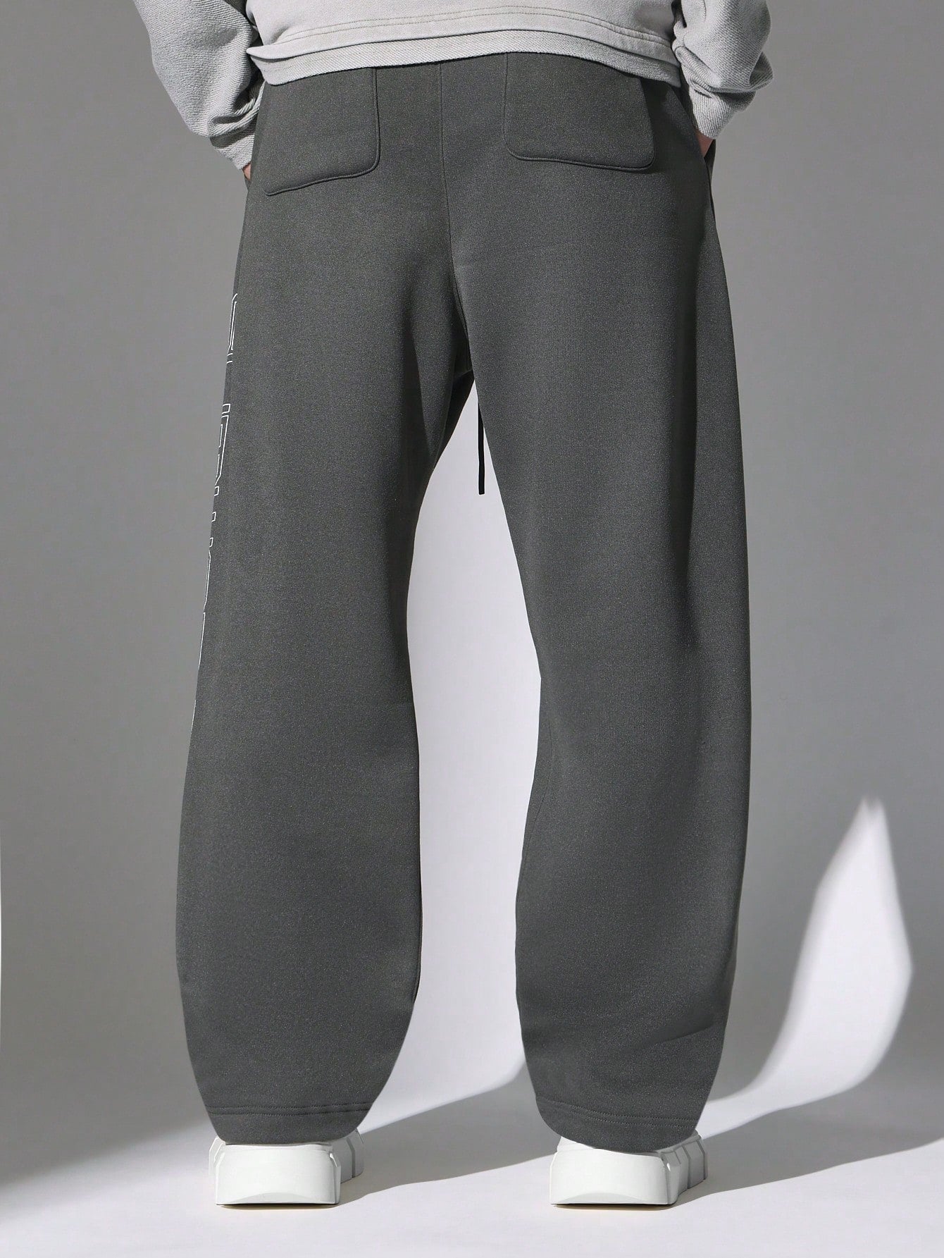 Calça Masculina Wide Leg Com Estampa Lateral Streetwear Calça Masculina Wide Leg Com Estampa Lateral Streetwear