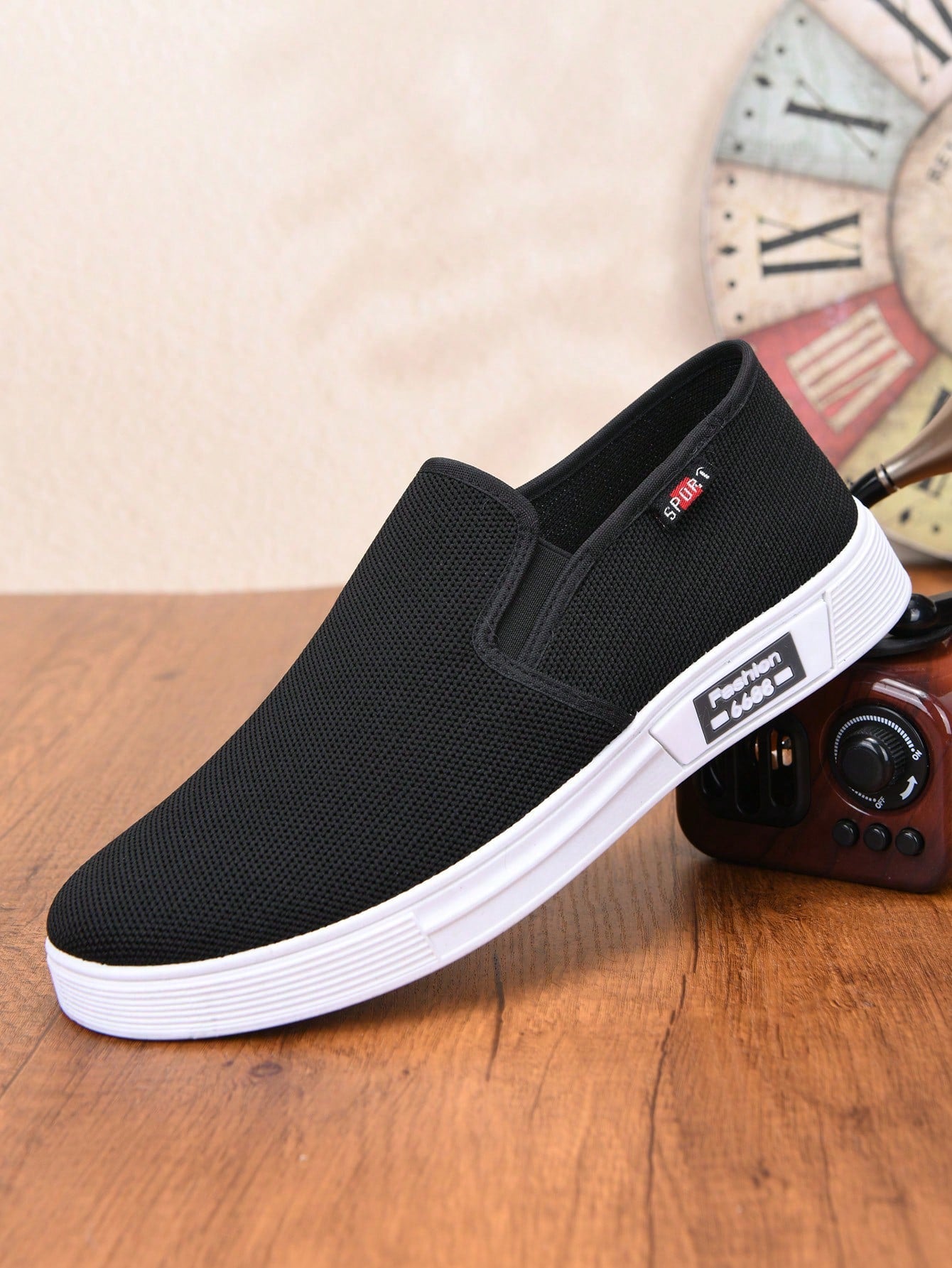 Tênis Masculino Slip-On Malha Respirável Estilo Street Preto / 36 Tênis Masculino Slip-On Malha Respirável Estilo Street