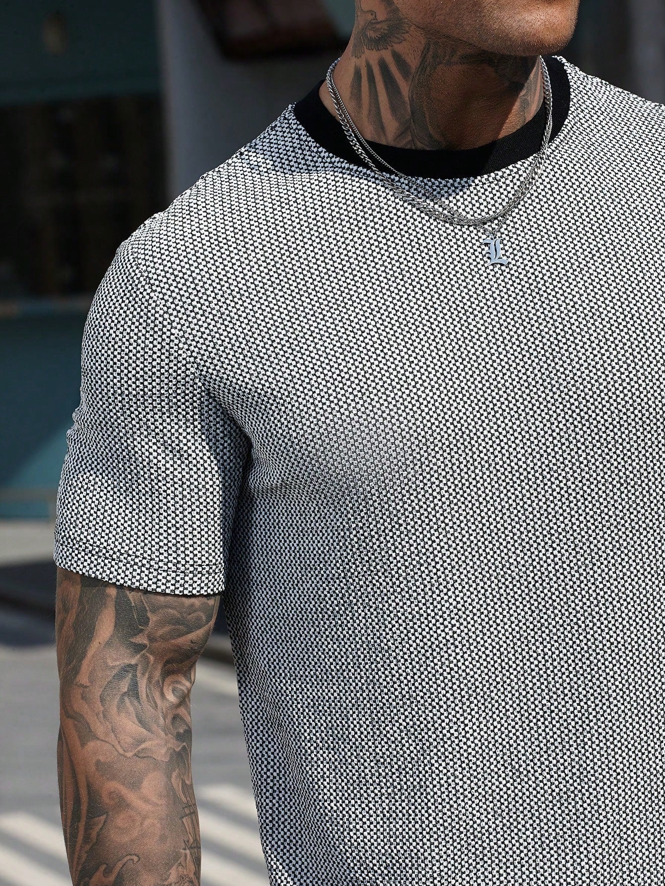 Conjunto Masculino Camiseta Estampada E Shorts Cós Ajustável Conjunto Masculino Camiseta Estampada E Shorts Cós