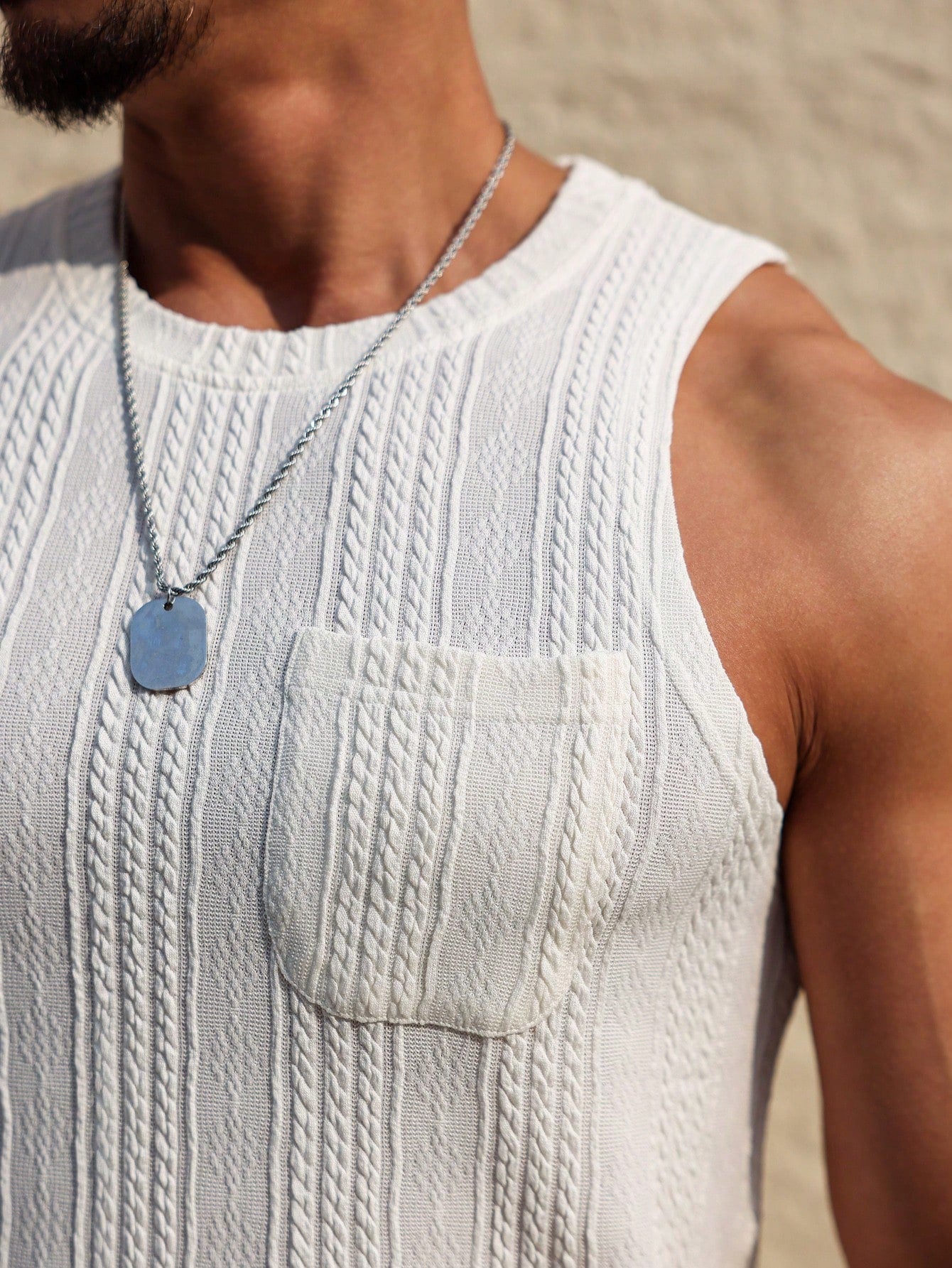 Camiseta Regata Masculina Casual Textura Estilo Praia Camiseta Regata Masculina Casual Textura Estilo Praia