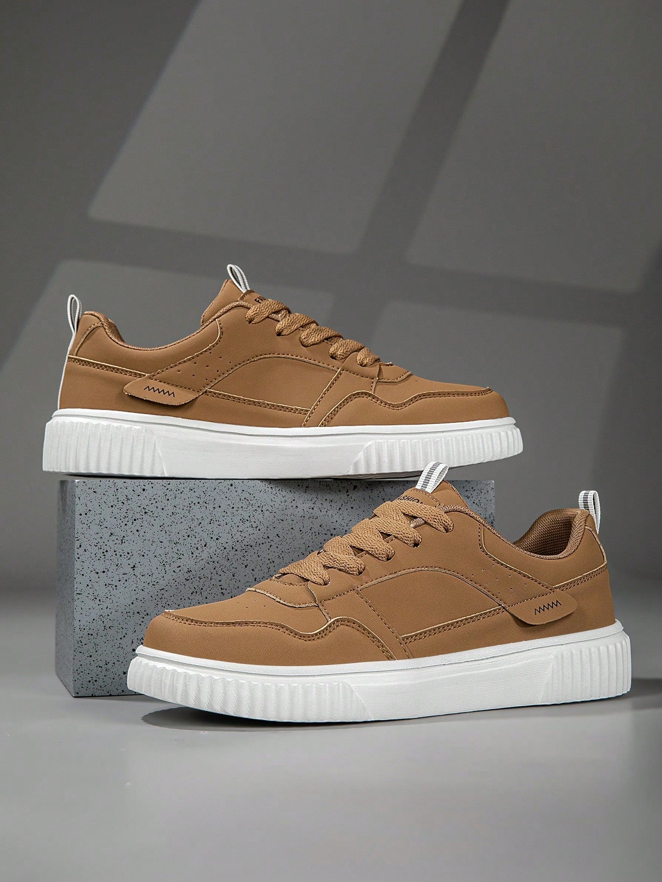 Tênis Masculino Skate Personalizado Cadarço Solado Seguro Castanho / 36 Tênis Masculino Skate Personalizado Cadarço