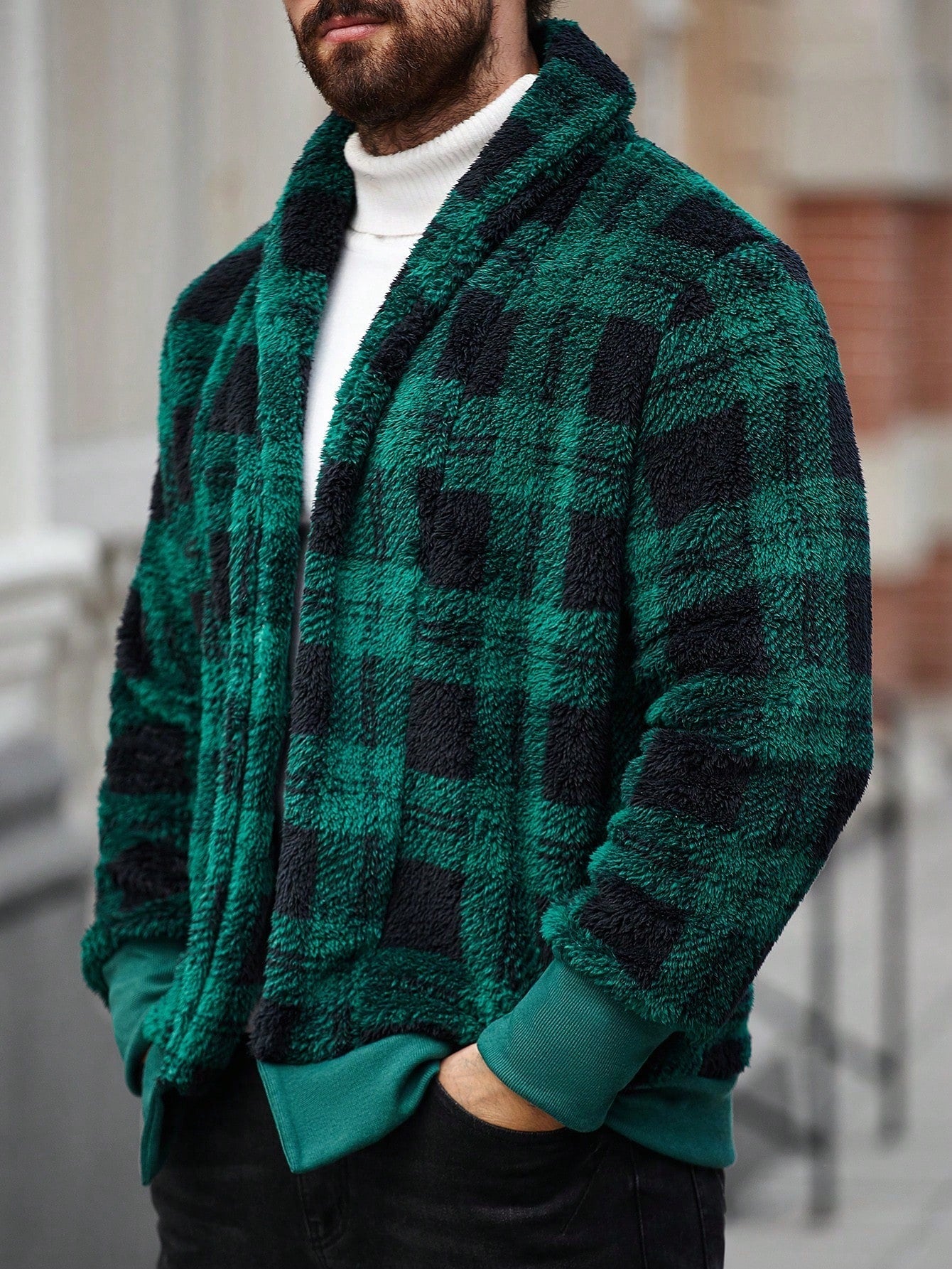 Jaqueta Masculina Casual Estilo Minimalista Xadrez Jaqueta Masculina Casual Estilo Minimalista Xadrez