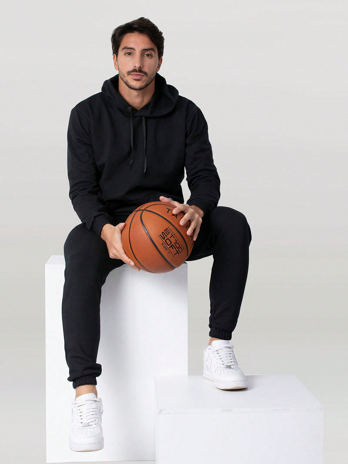 Conjunto Masculino Moletom Casual Com Capuz Cós Ajustável Conjunto Masculino Moletom Casual Com Capuz Cós Ajustável