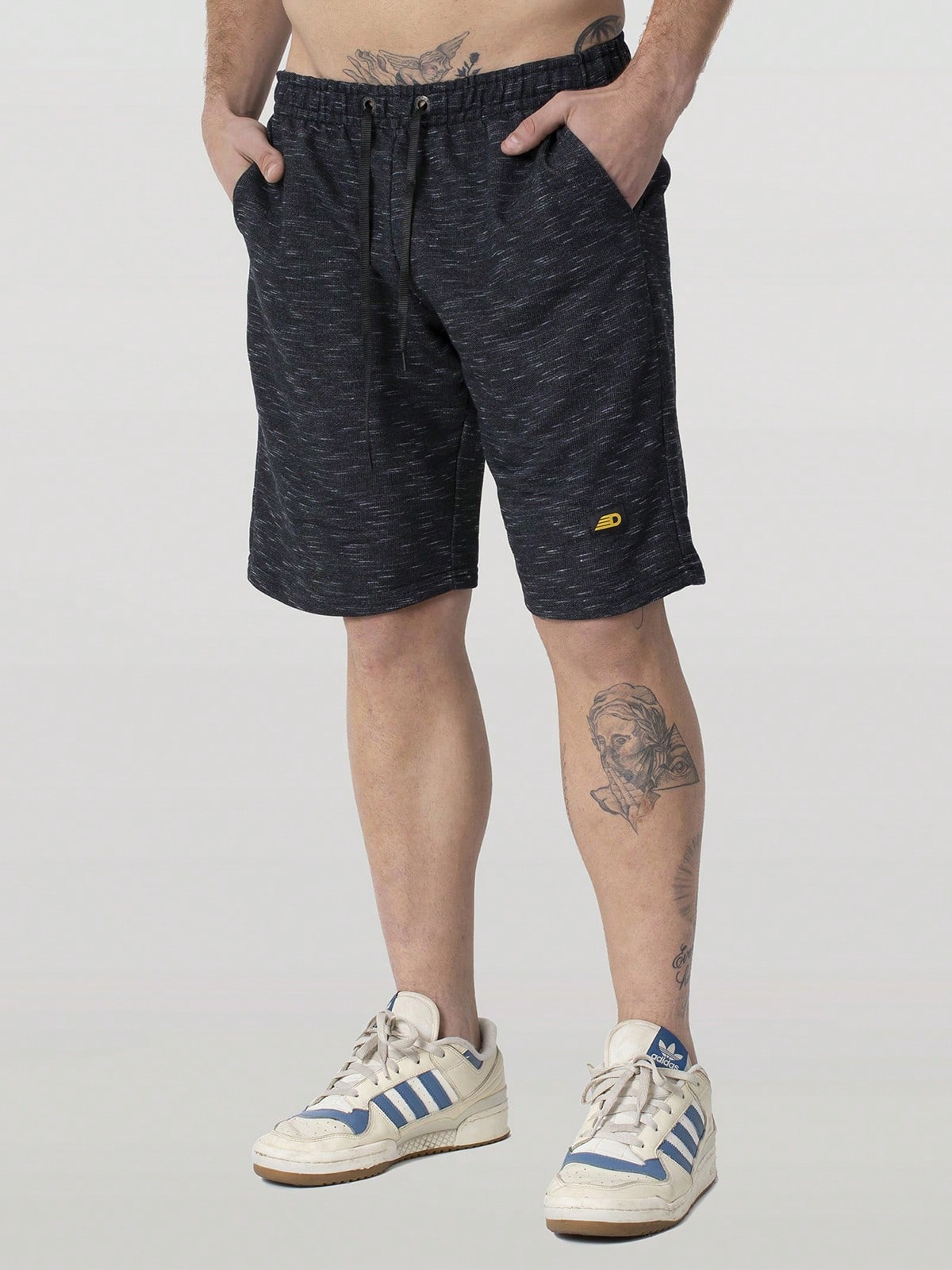 Bermuda Masculina Moletom Mesclado Com Estilo Casual Bermuda Masculina Conforto Total Em Moletom Básico