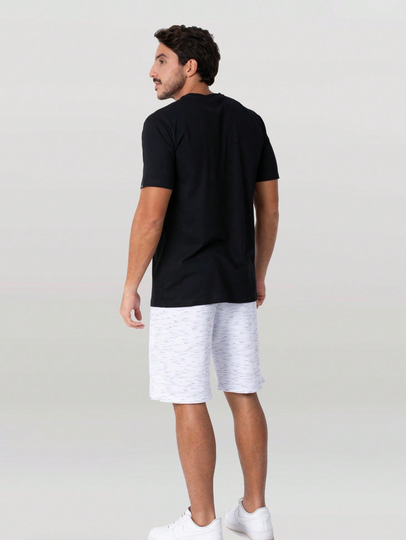 Bermuda Masculina Moletom Mesclado Com Estilo Casual Bermuda Masculina Conforto Total Em Moletom Básico