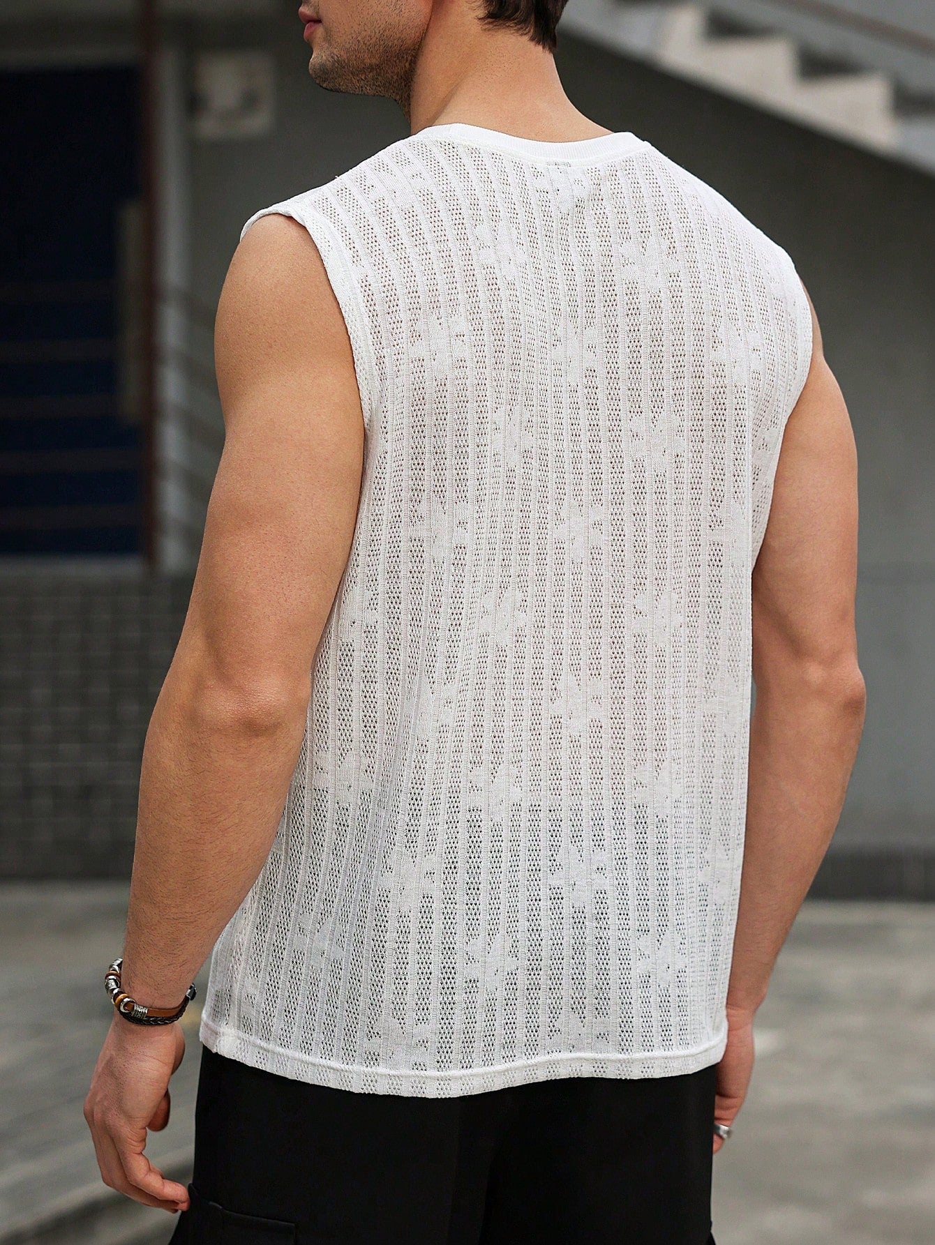 Camiseta Regata Masculina Casual Bolso Gola Careca Camiseta Regata Masculina Casual Bolso Gola Careca