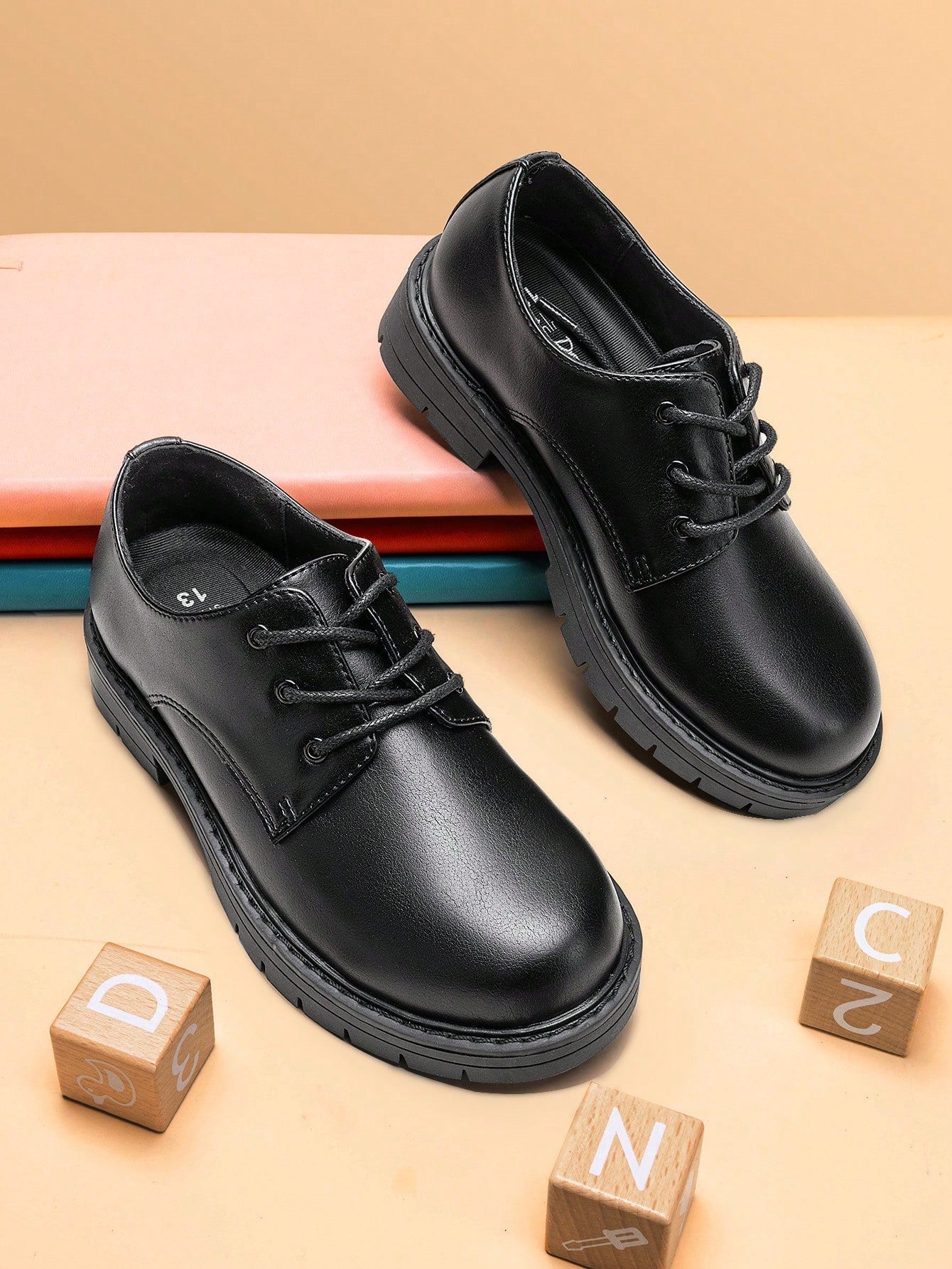 Sapato Masculino Infantil Cadarço Solado Tratorado Preto / 36 Sapato Masculino Infantil Cadarço Solado Tratorado