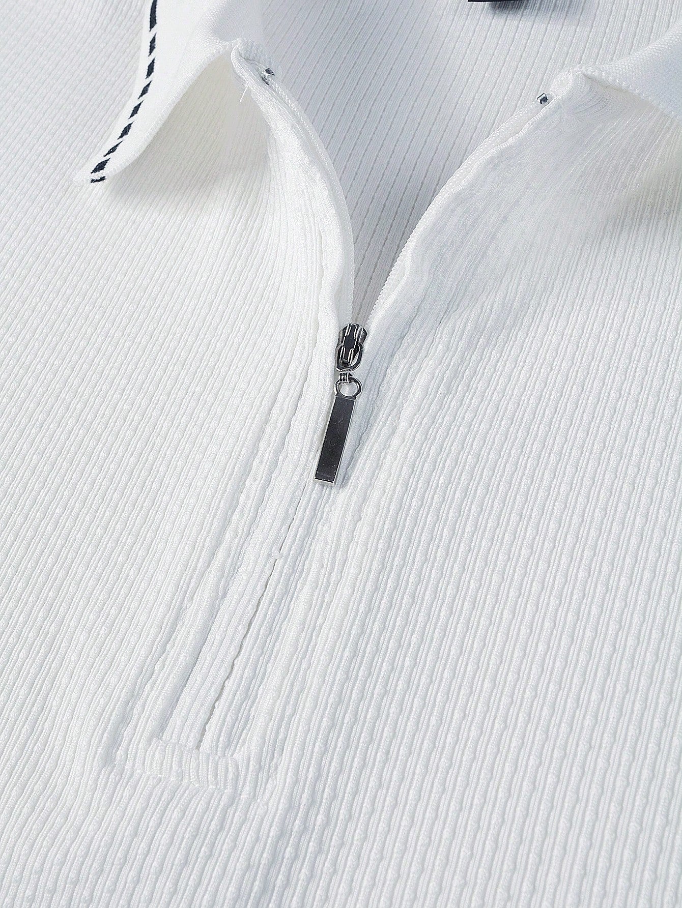 Camisa Polo Masculina Casual Zíper Detalhe Contrastante Camisa Polo Masculina Casual Zíper Detalhe Contrastante