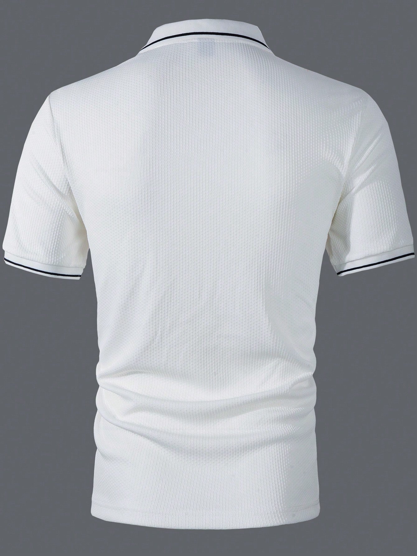 Camisa Polo Masculina Casual Zíper Detalhe Contrastante Camisa Polo Masculina Casual Zíper Detalhe Contrastante