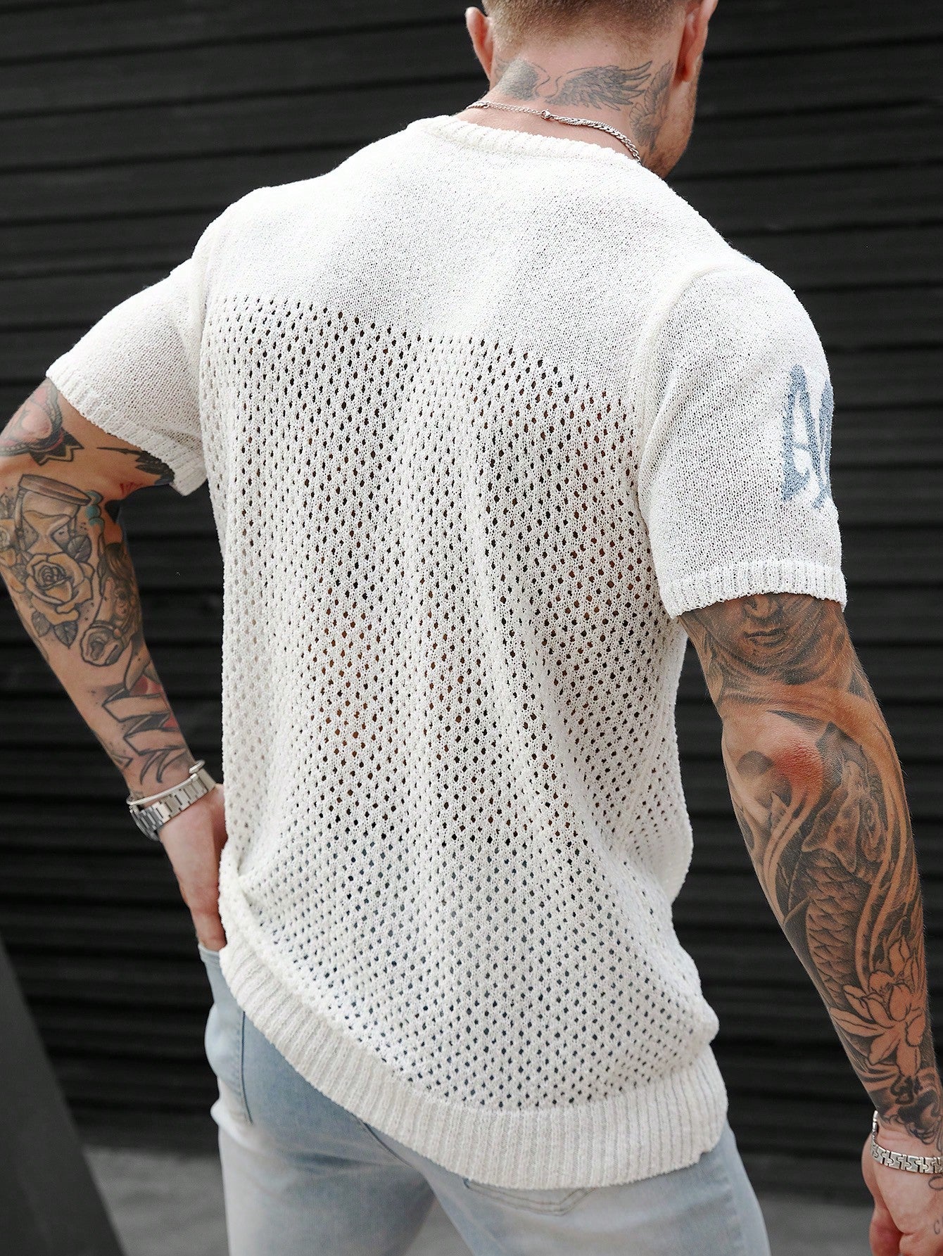 Camiseta Masculina Tricotada Número Estilo Vintage Camiseta Masculina Tricotada Número Estilo Vintage