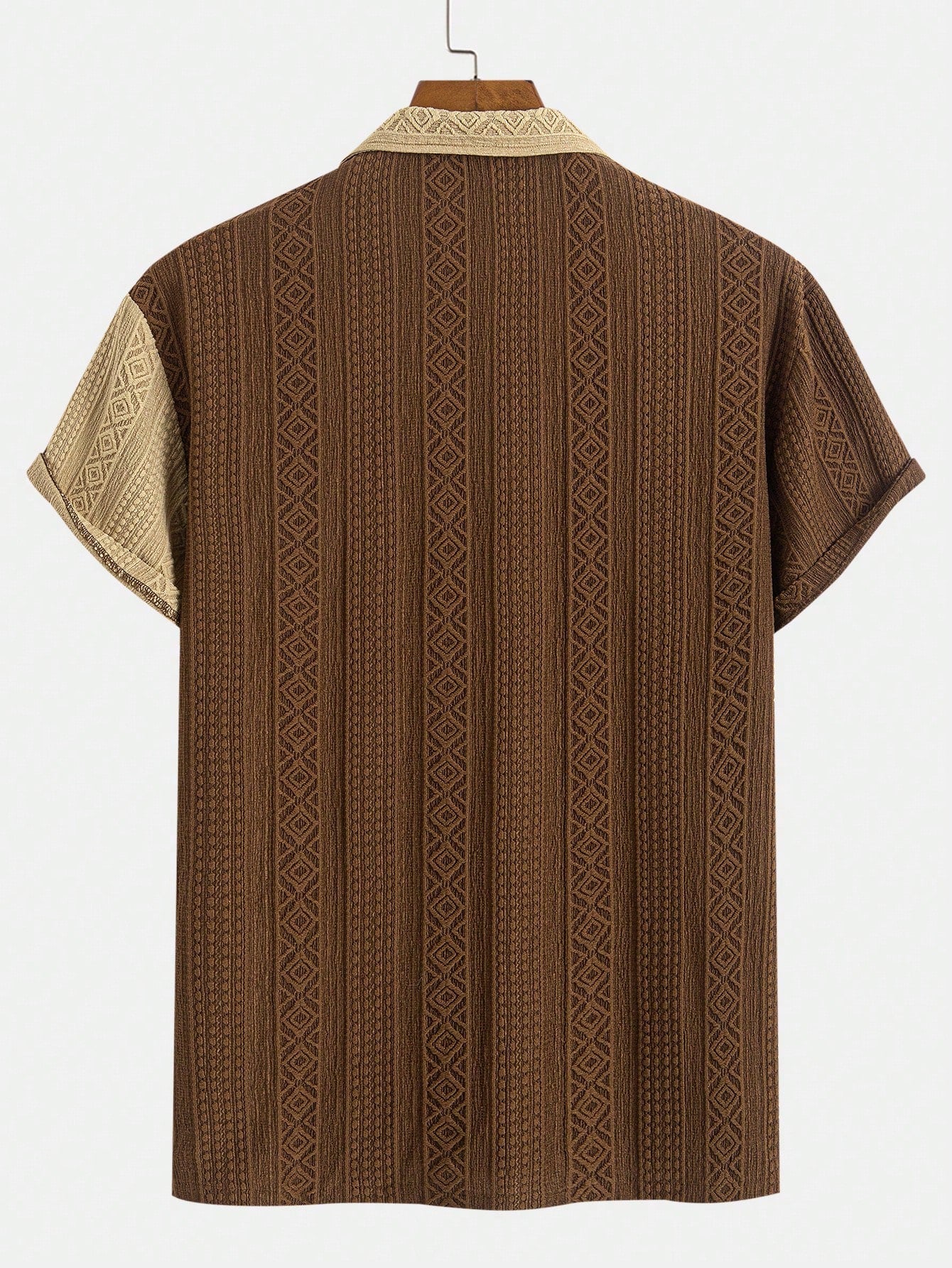 Camisa Masculina De Botão Listras Textura Étnica Camisa Masculina De Botão Listras Textura Étnica