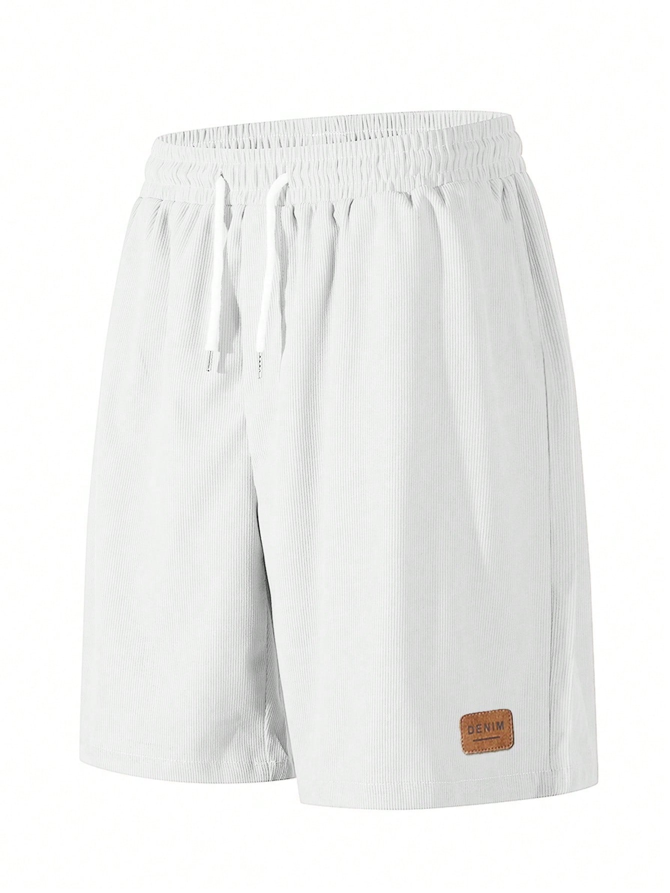 Shorts Masculino Em Veludo Cotelê Com Cós Elástico E Cordão Shorts Masculino Em Veludo Cotelê Com Cós Elástico E Cordão