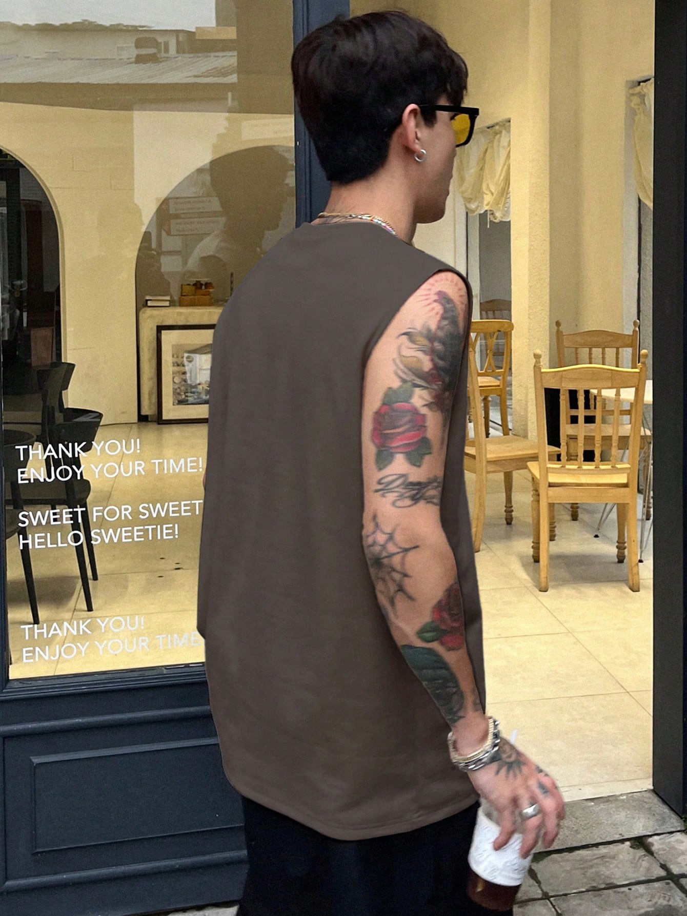 Camiseta Regata Masculina Gola Redonda Estampa De Letras Camiseta Regata Masculina Gola Redonda Estampa De Letras