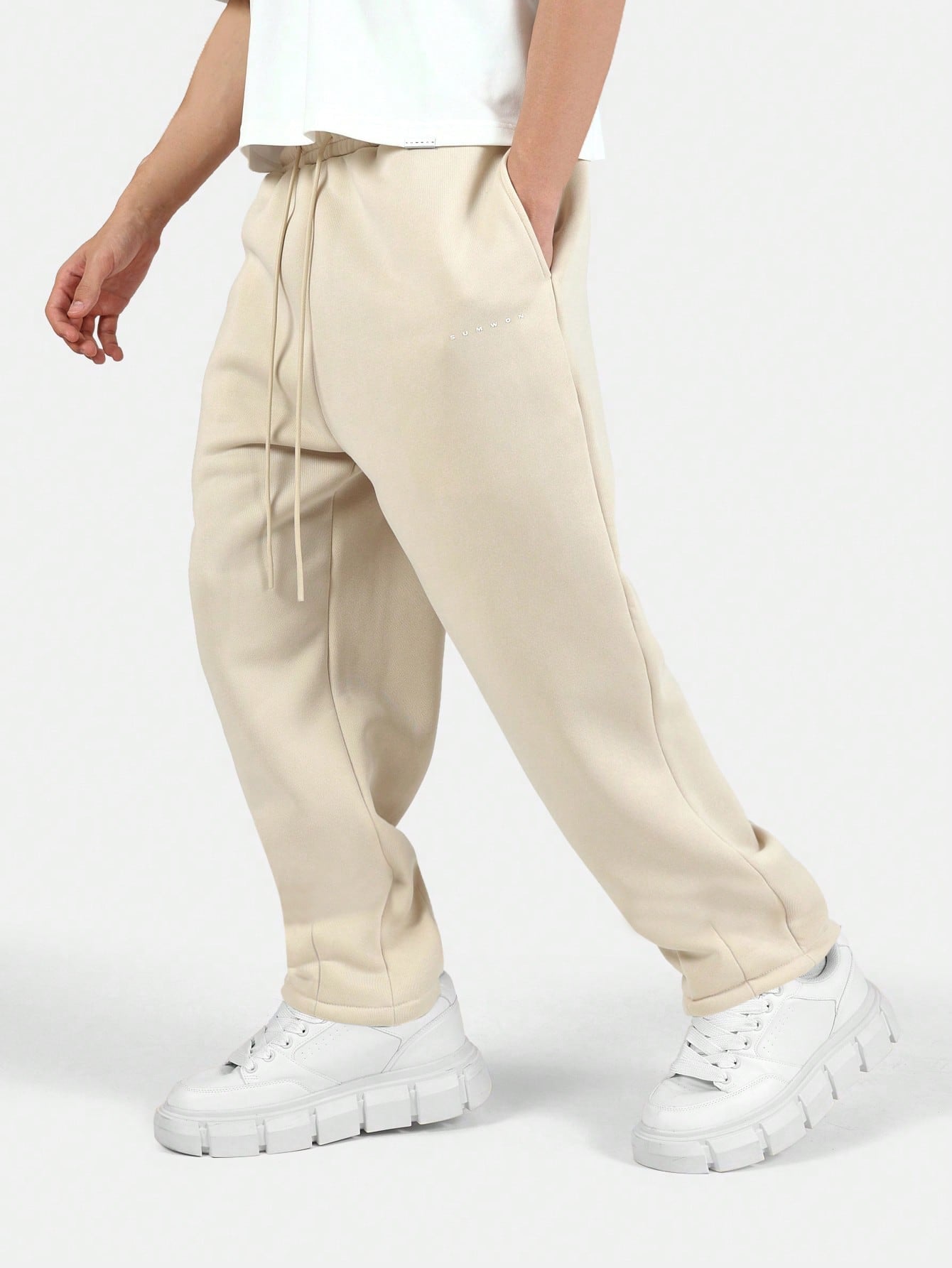 Calça Masculina Jogger Básica Com Cós Ajustável E Conforto Damasco / PP Calça Masculina Jogger Básica Com Cós Ajustável