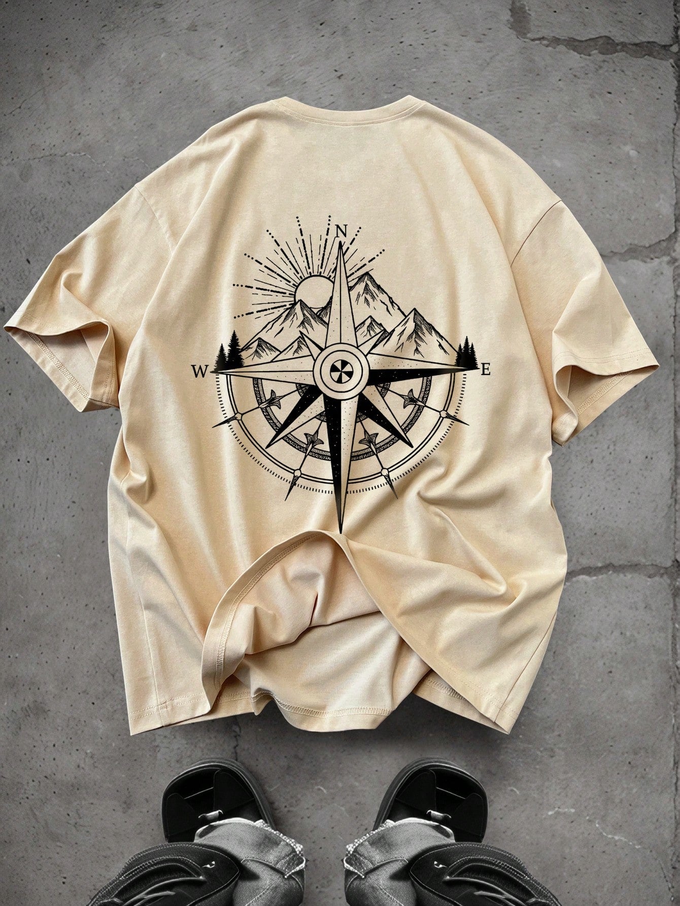 Camisa Masculina Oversized Estampa De Rosa Dos Ventos Camisa Masculina Oversized Estampa De Rosa Dos Ventos