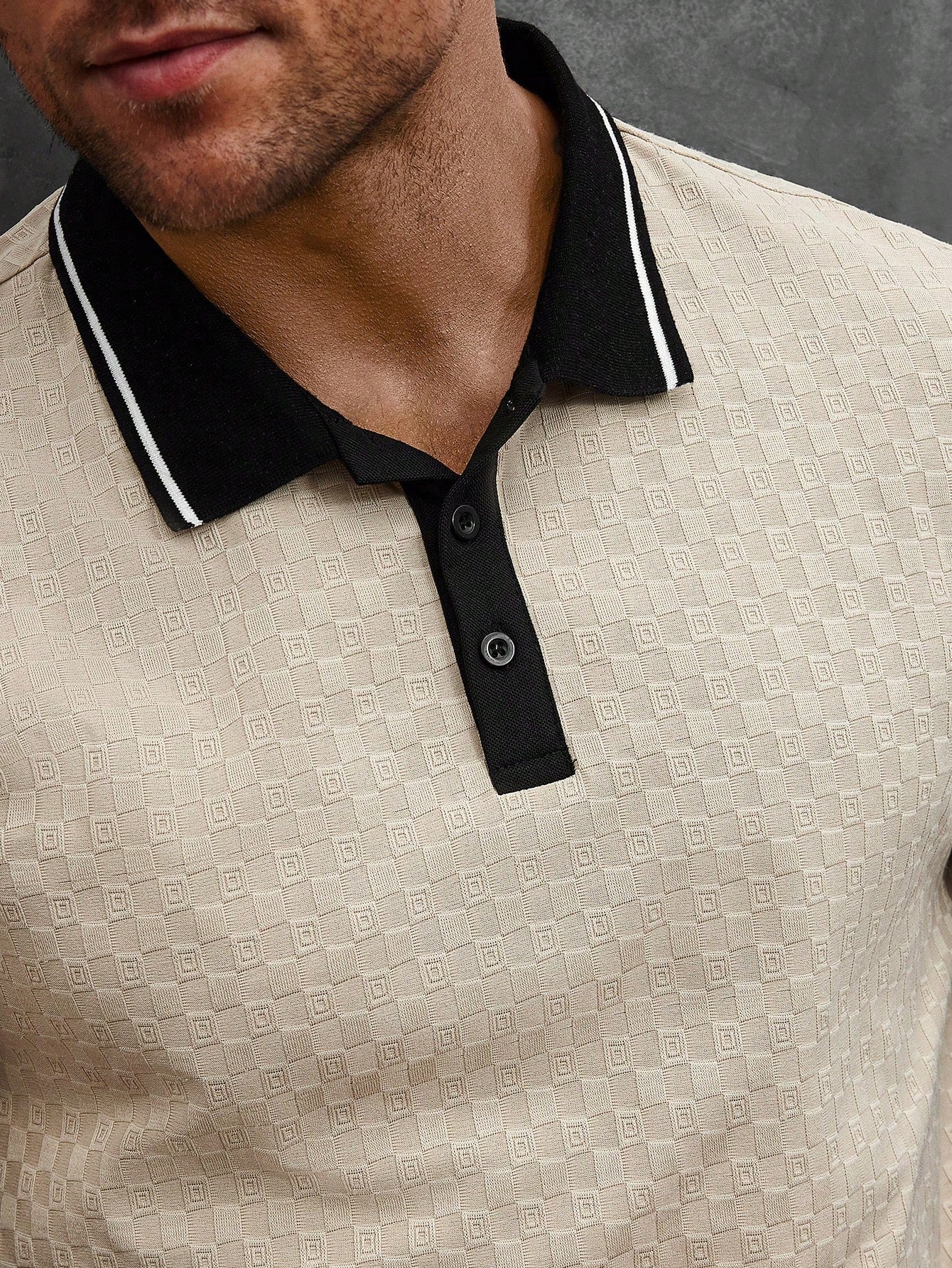 Camisa Polo Masculina Casual Detalhe Color Block Botões Camisa Polo Masculina Casual Detalhe Color Block Botões