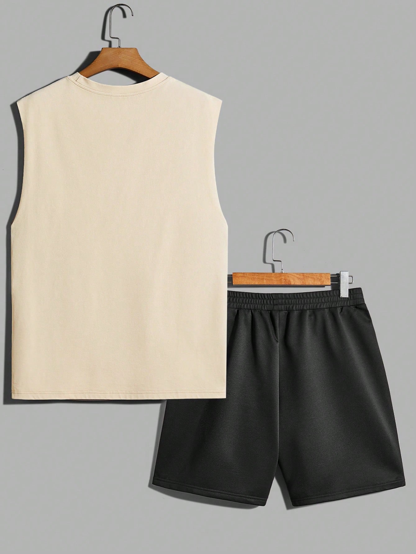 Conjunto Masculino Regata Estampada E Shorts Esportivos Com Cós Conjunto Masculino Regata Estampada E Shorts Esportivos