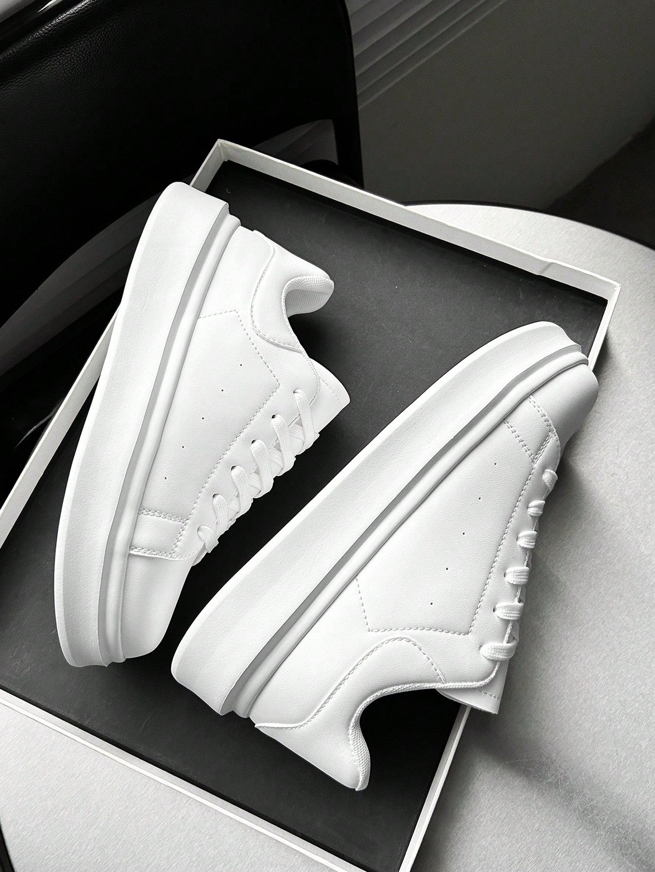 Tênis Masculino Plataforma Casual Design Minimalista Leve Tênis Masculino Plataforma Casual Design Minimalista Leve