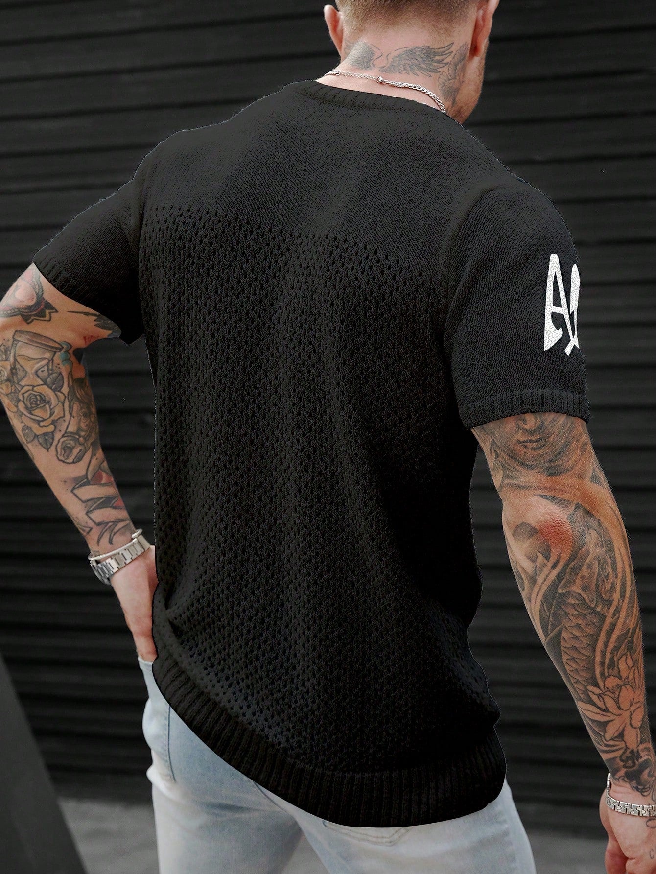 Camiseta Masculina Tricotada Número Estilo Vintage Camiseta Masculina Tricotada Número Estilo Vintage