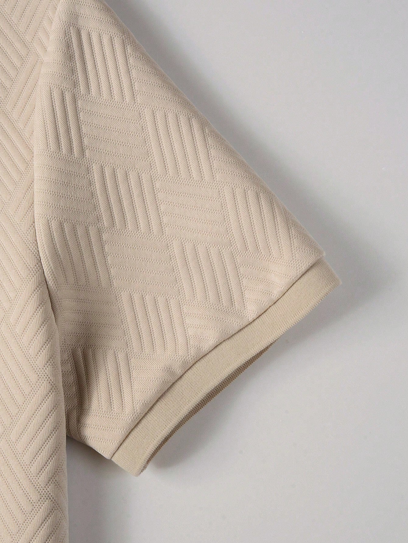 Camisa Polo Masculina Casual Estampa Texturizada Manga Curta Camisa Polo Masculina Casual Estampa Texturizada Manga