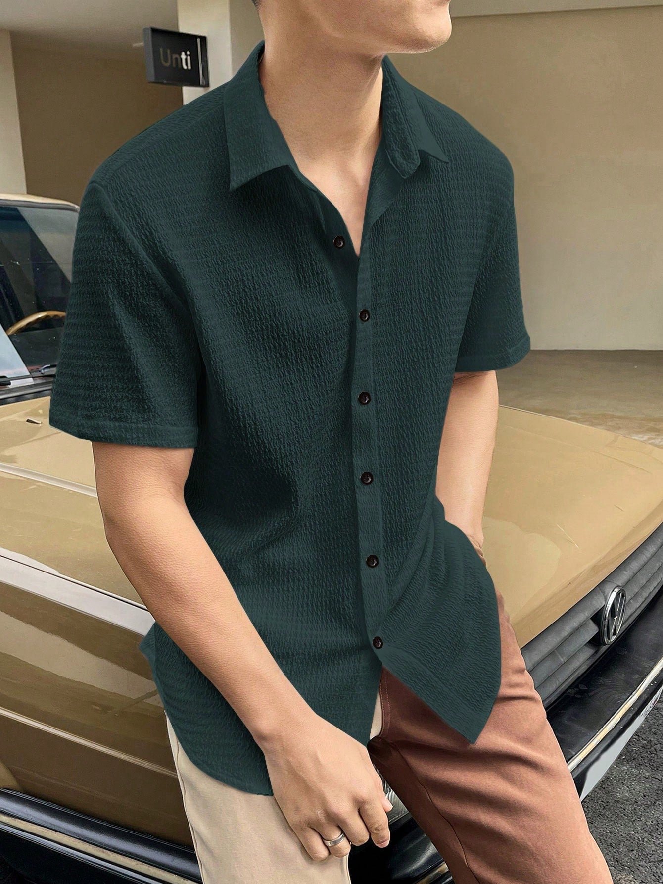 Camisa Masculina De Botão Tecido Elástico Textura Suave Camisa Masculina De Botão Tecido Elástico Textura Suave