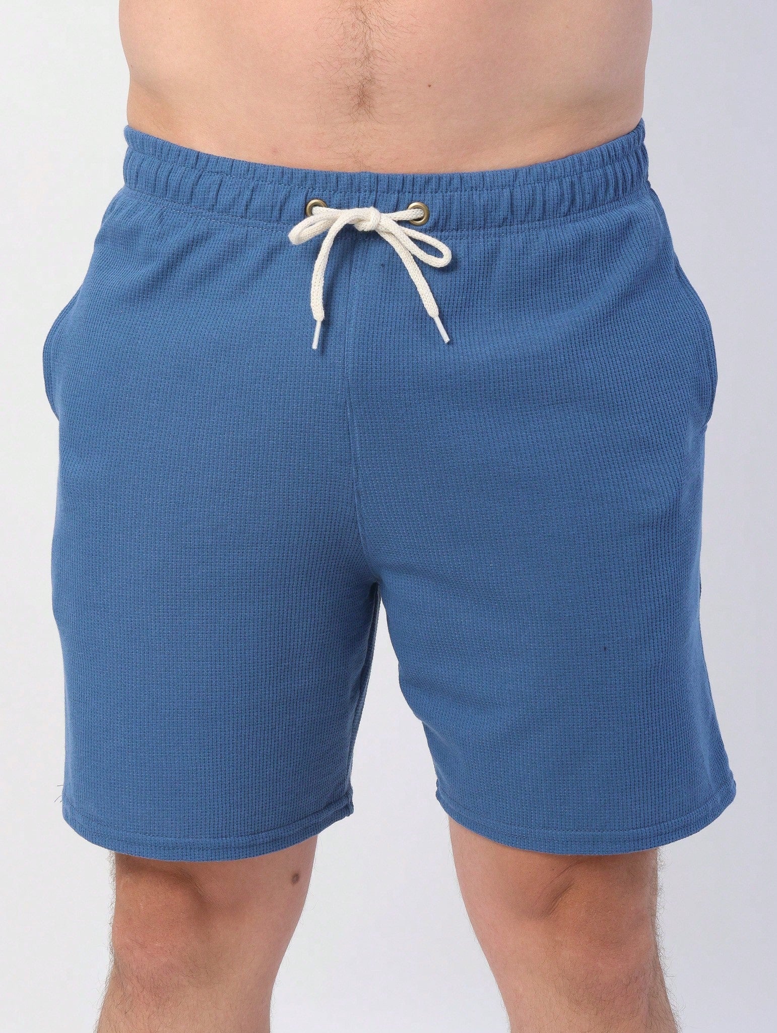 Shorts Masculino Mauricinho Waffle Com Cadarço E Textura Shorts Masculino Mauricinho Waffle Com Cadarço E Textura