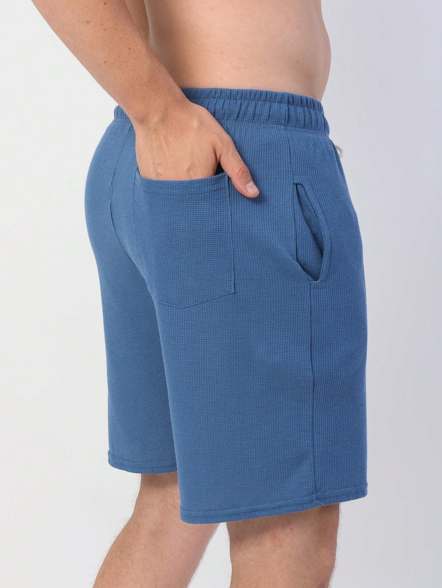 Shorts Masculino Mauricinho Waffle Com Cadarço E Textura Shorts Masculino Mauricinho Waffle Com Cadarço E Textura