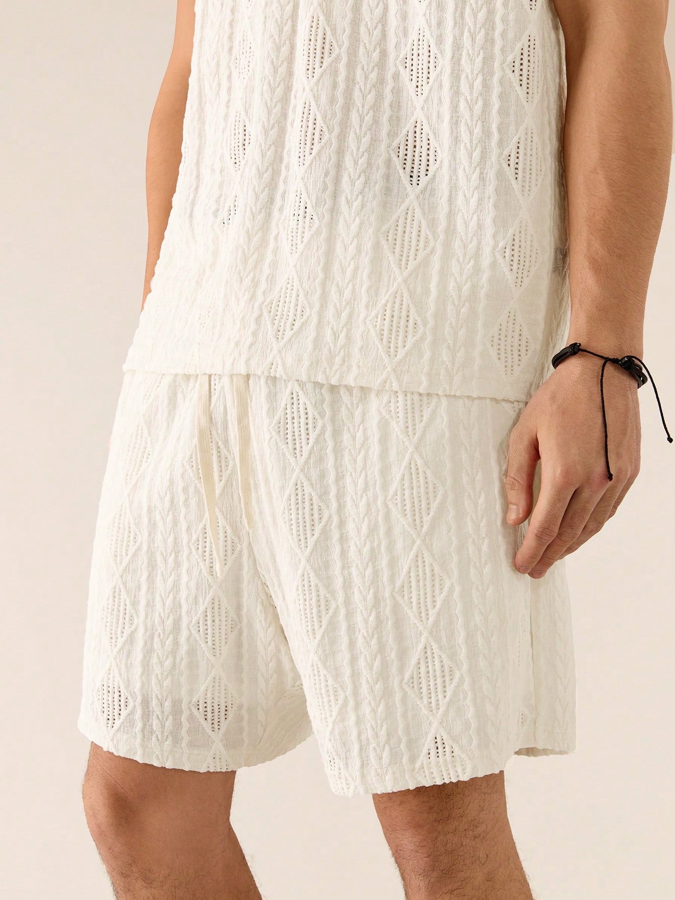 Conjunto Masculino Regata Tricotada E Shorts Cós Elástico Conjunto Masculino Regata Tricotada E Shorts Cós Elástico