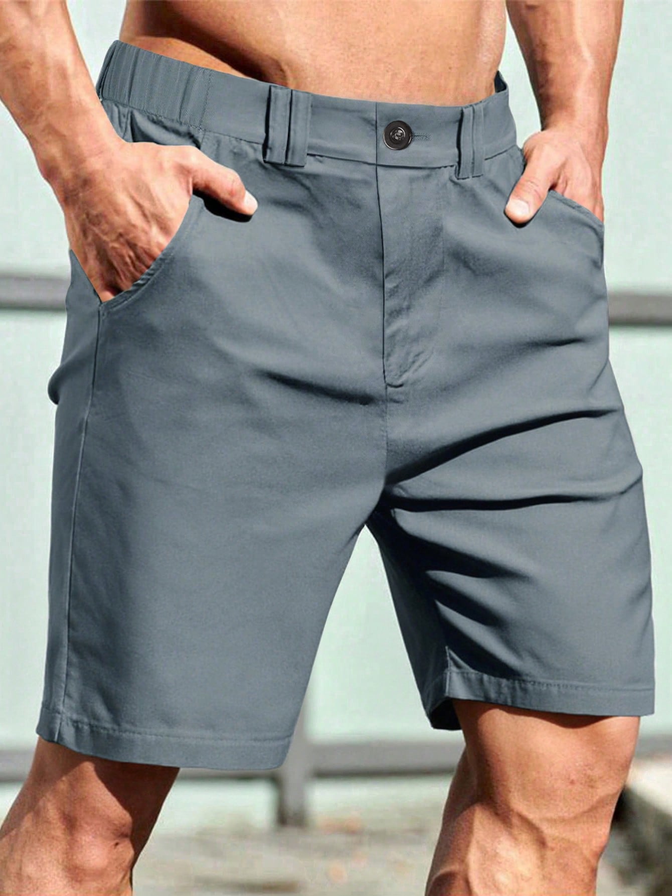 Shorts Masculino Casual Versátil Com Cós De Elástico Shorts Masculino Casual Versátil Com Cós De Elástico