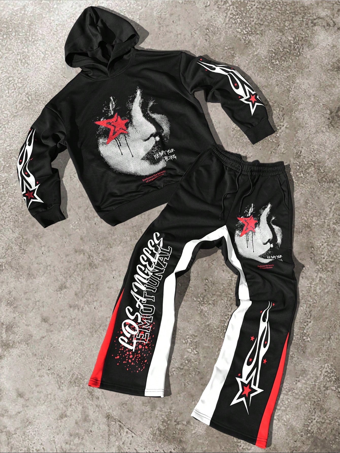 Conjunto Masculino Moletom Street Com Estampa Artística Urbana Conjunto Masculino Moletom Street Com Estampa Artística