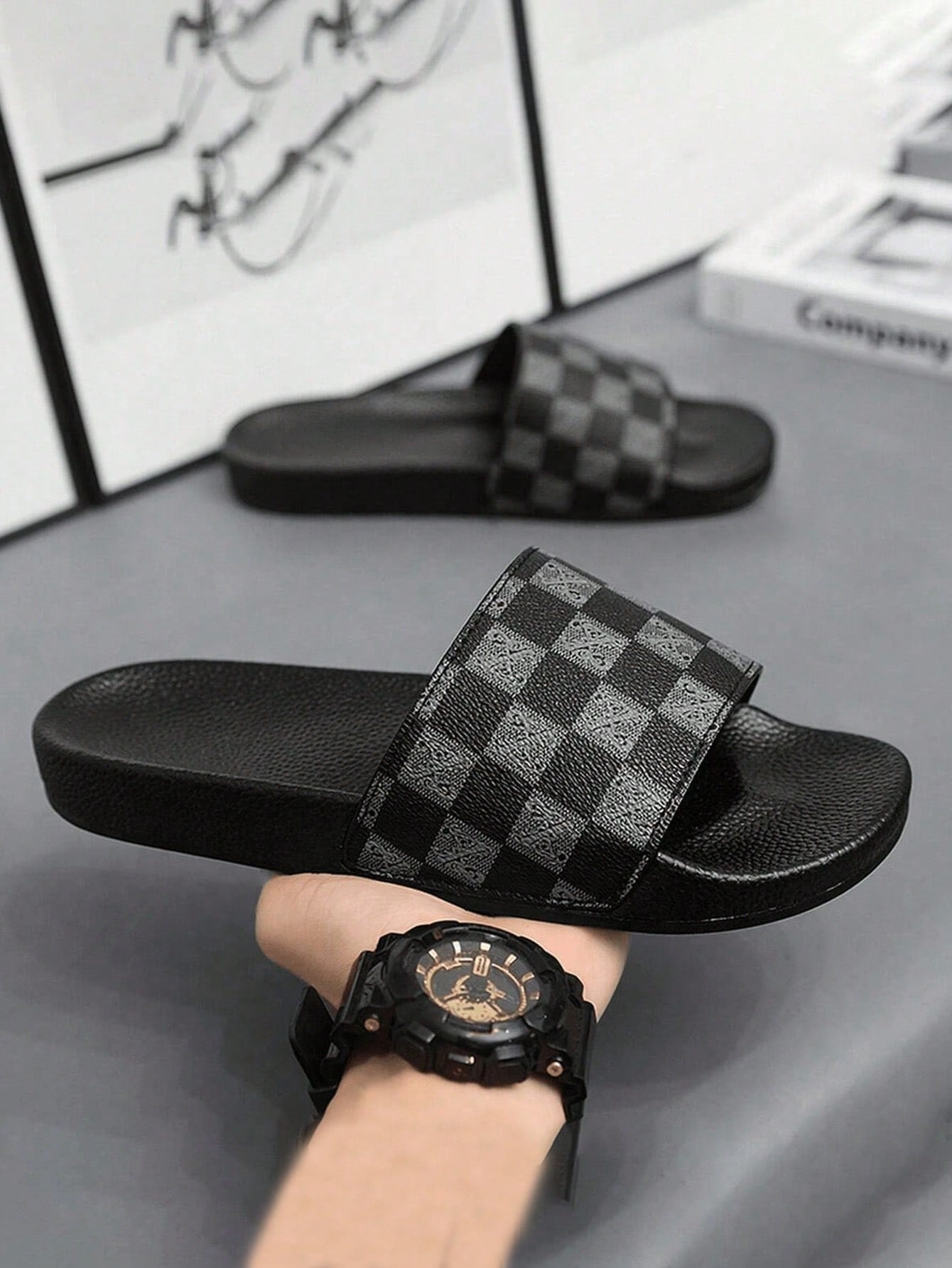 Chinelo Masculino Casual Solado Grosso Antiderrapante Rápida Secagem Cinza / 36 Chinelo Masculino Casual Solado Grosso