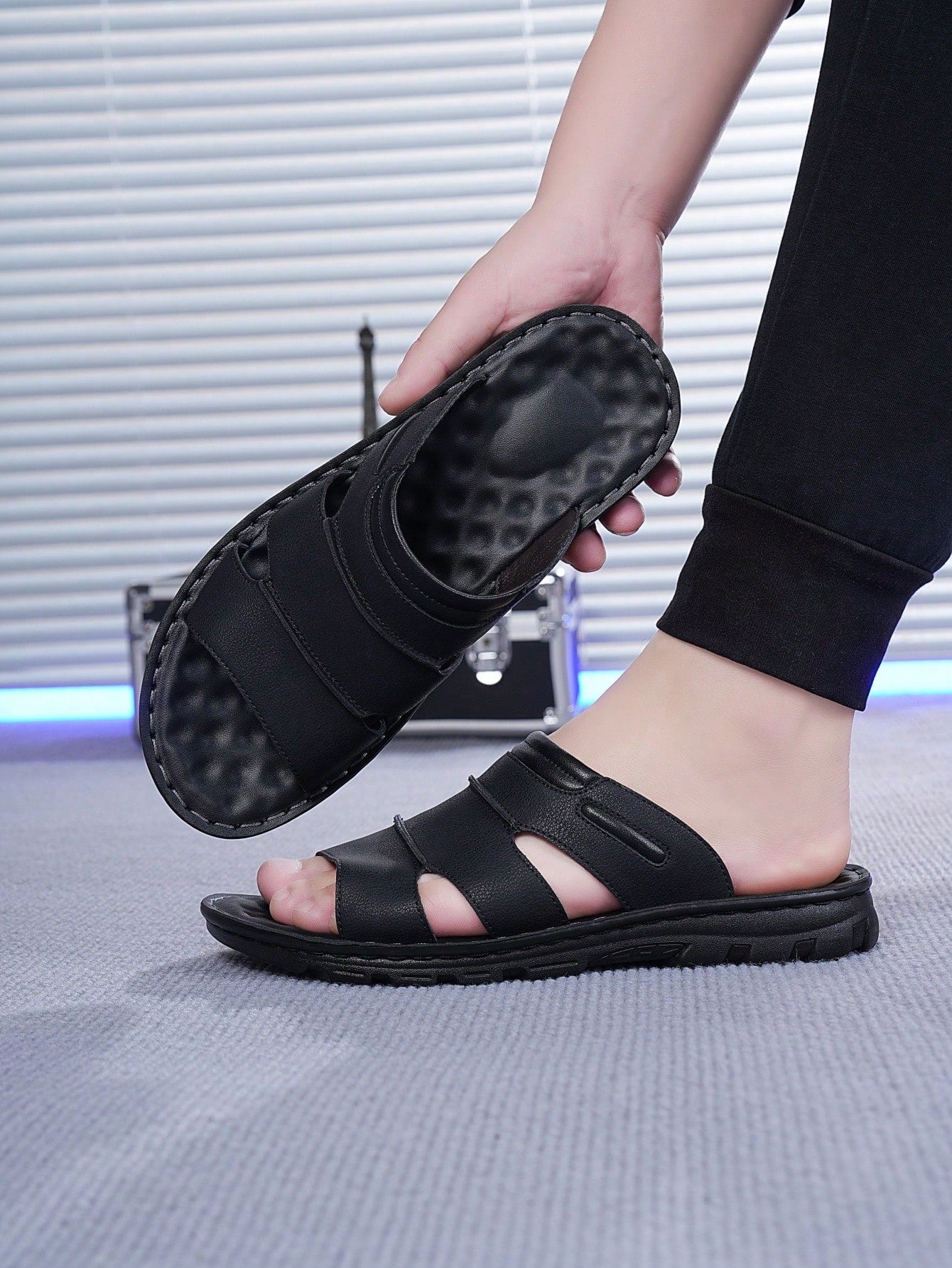 Chinelo Masculino Slide Confortável Solado Antiderrapante Preto / 36 Chinelo Masculino Slide Confortável Solado